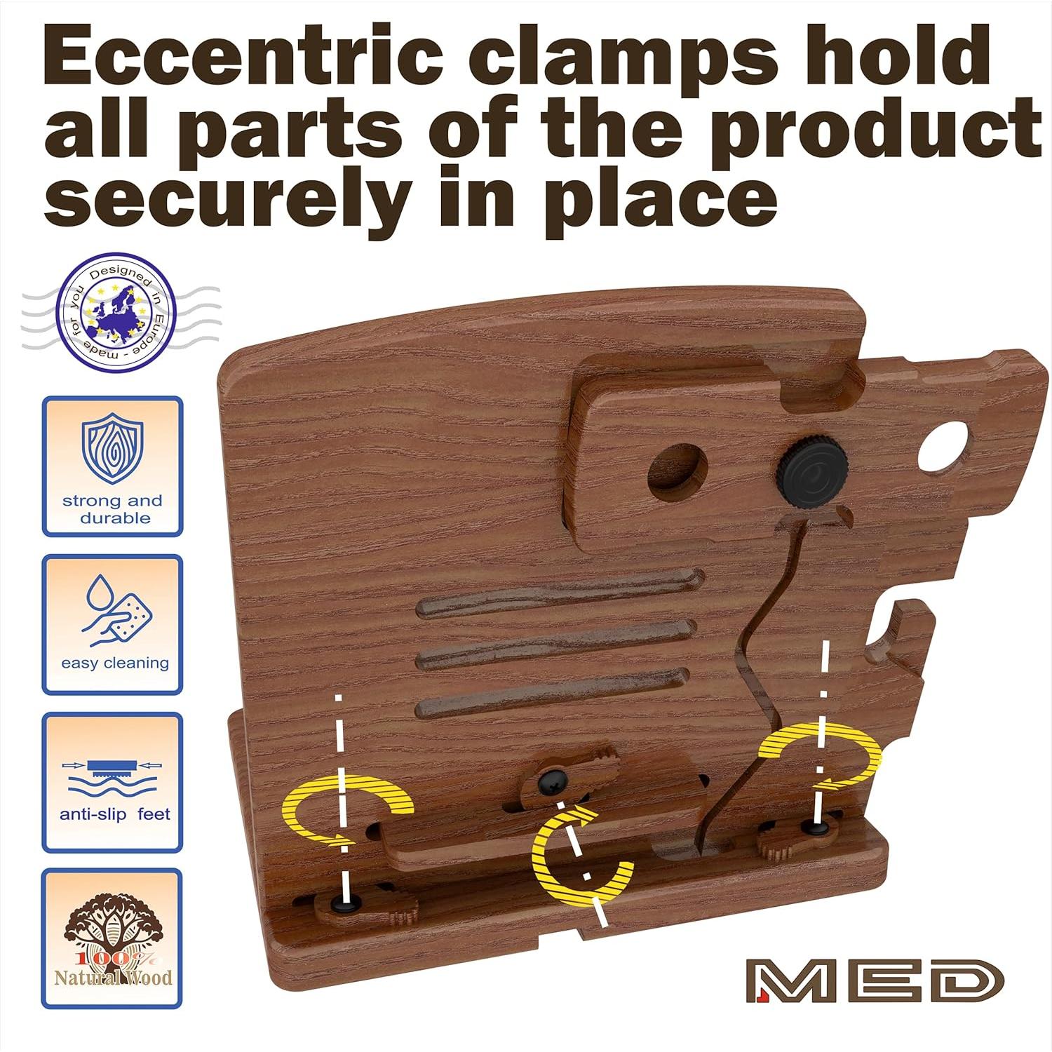 Estación de Acoplamiento de Madera MED-1W - Organizador de Escritorio