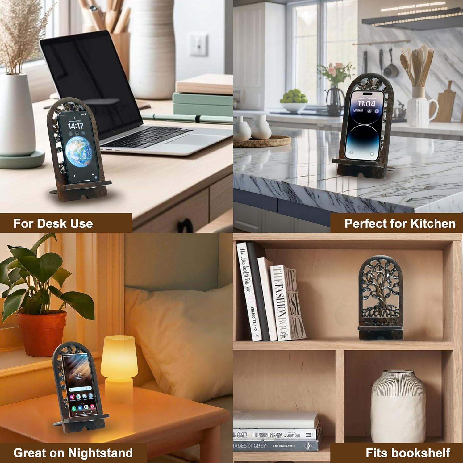 Soporte para teléfono de madera Handicraftviet Árbol de la Vida