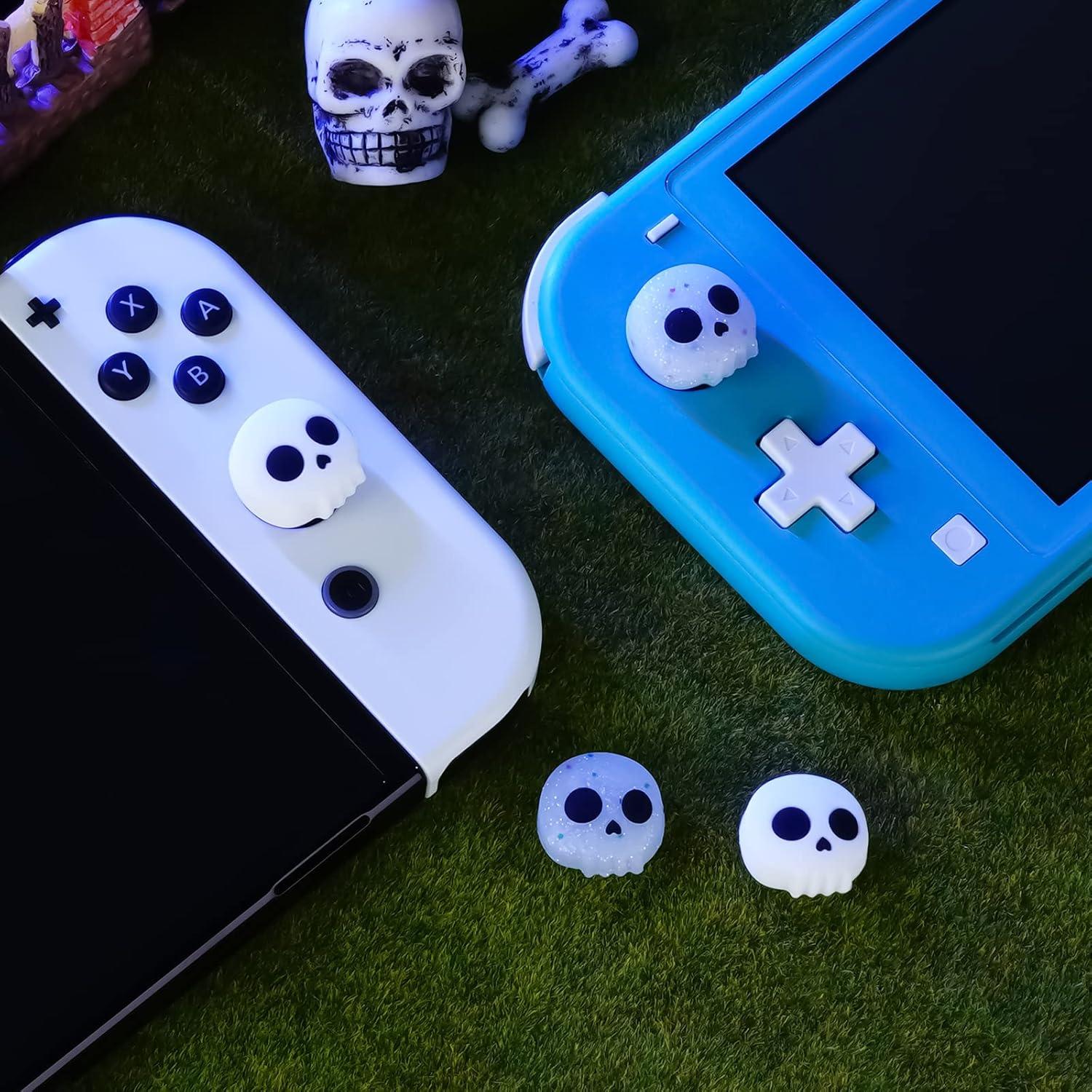Tapas de agarre para pulgar JINGDU Calavera para Switch Joy-Con