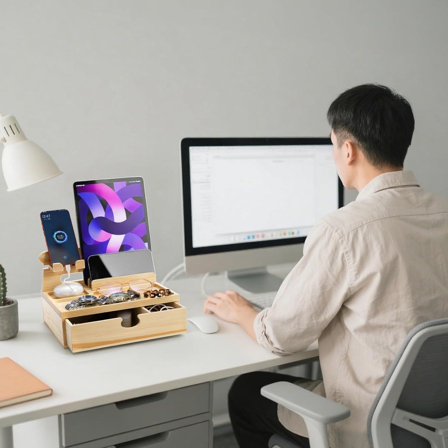 Estación de Acoplamiento de Madera Yopay para Teléfonos y Accesorios