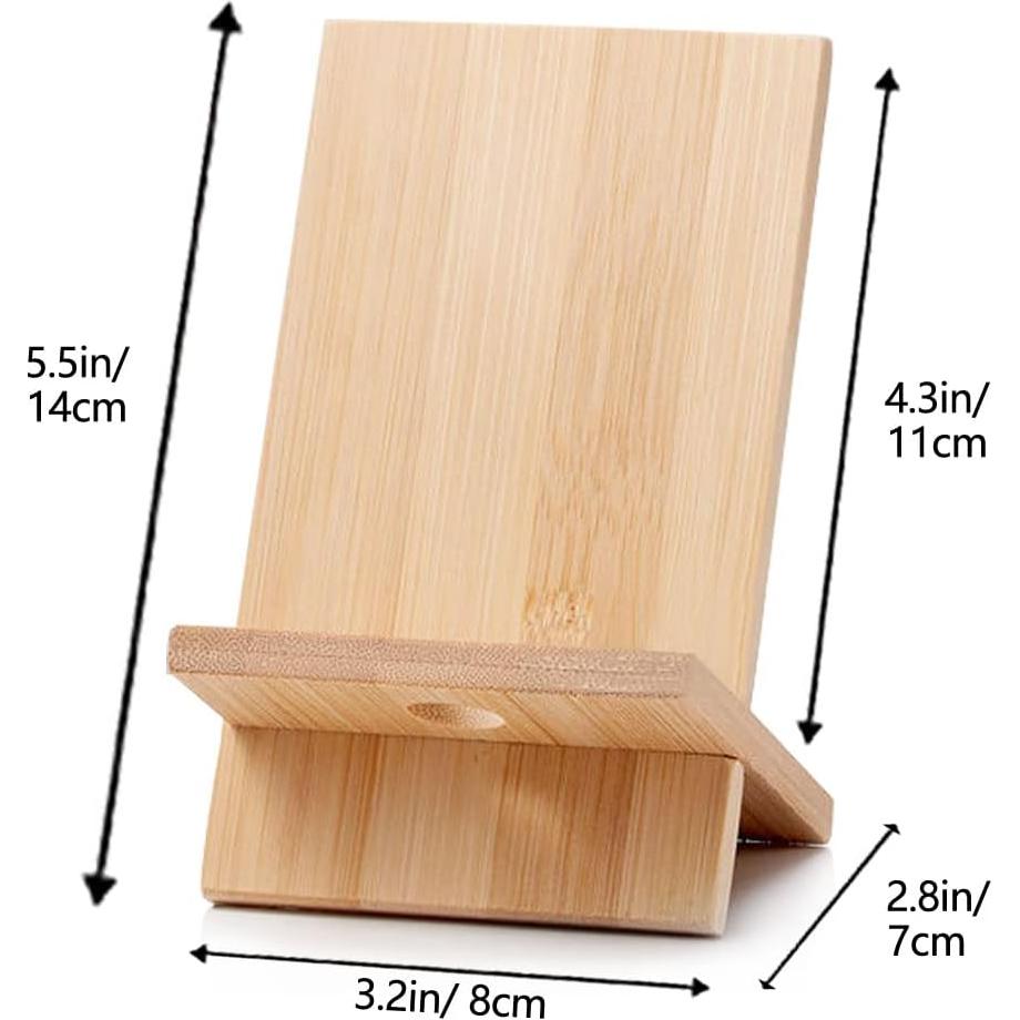 Soporte de Teléfono de Bambú FadyDail con Agujero de Carga