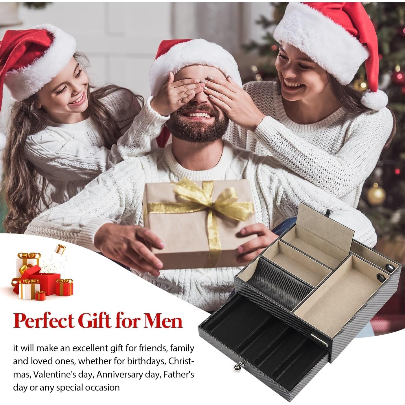 Organizador de Mesita de Noche JackCubeDesign Cuero Negro 28x27cm