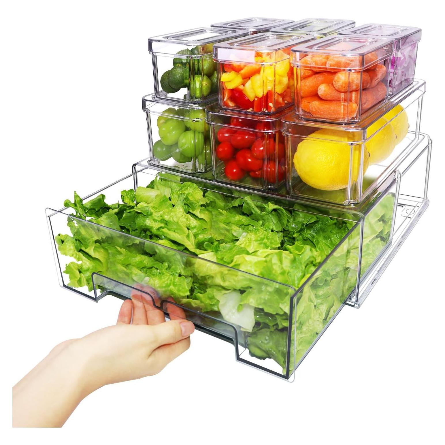 Organizadores de Refrigerador YINGRACE 10 Paquete Apilables