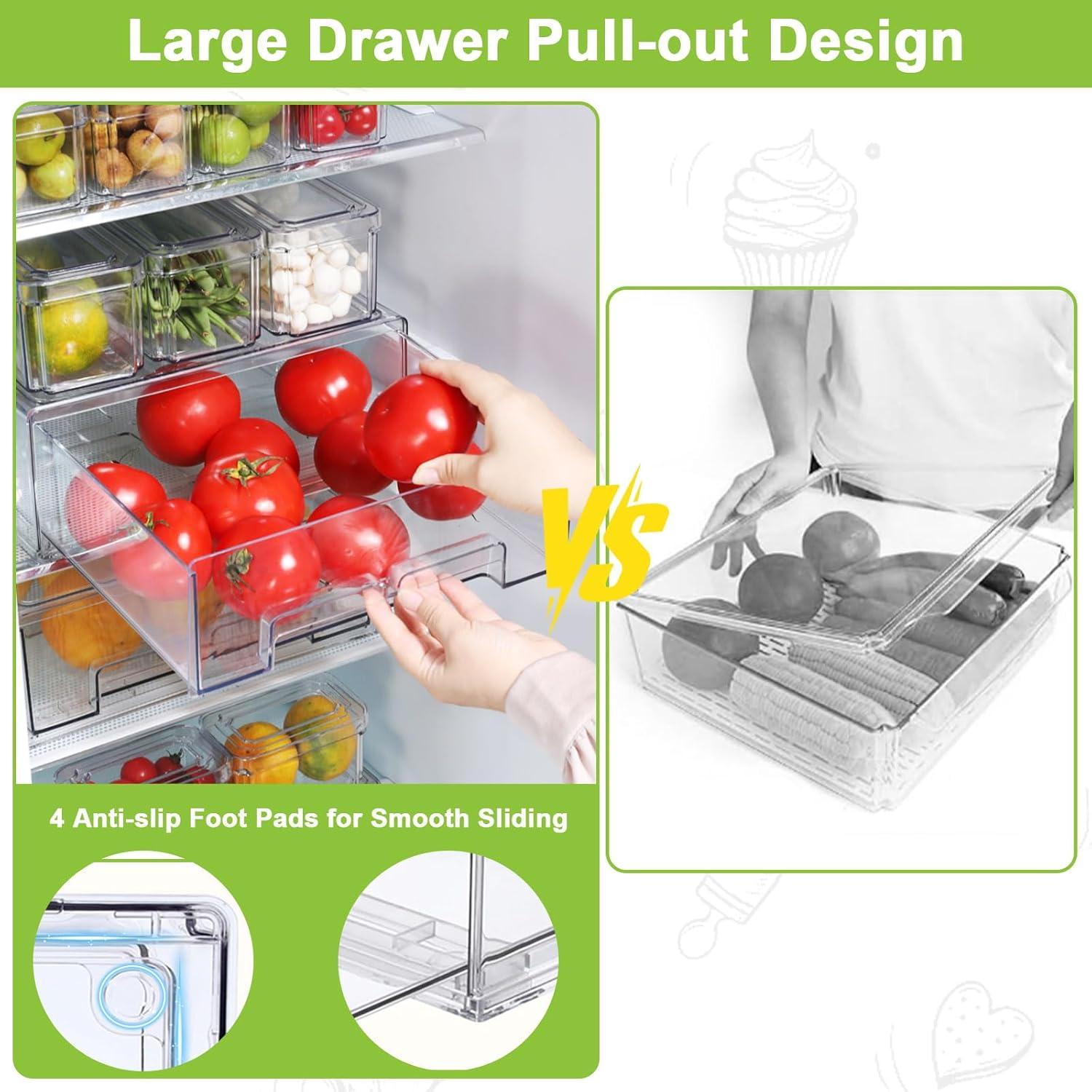 Organizadores de Refrigerador YINGRACE 10 Paquete Apilables