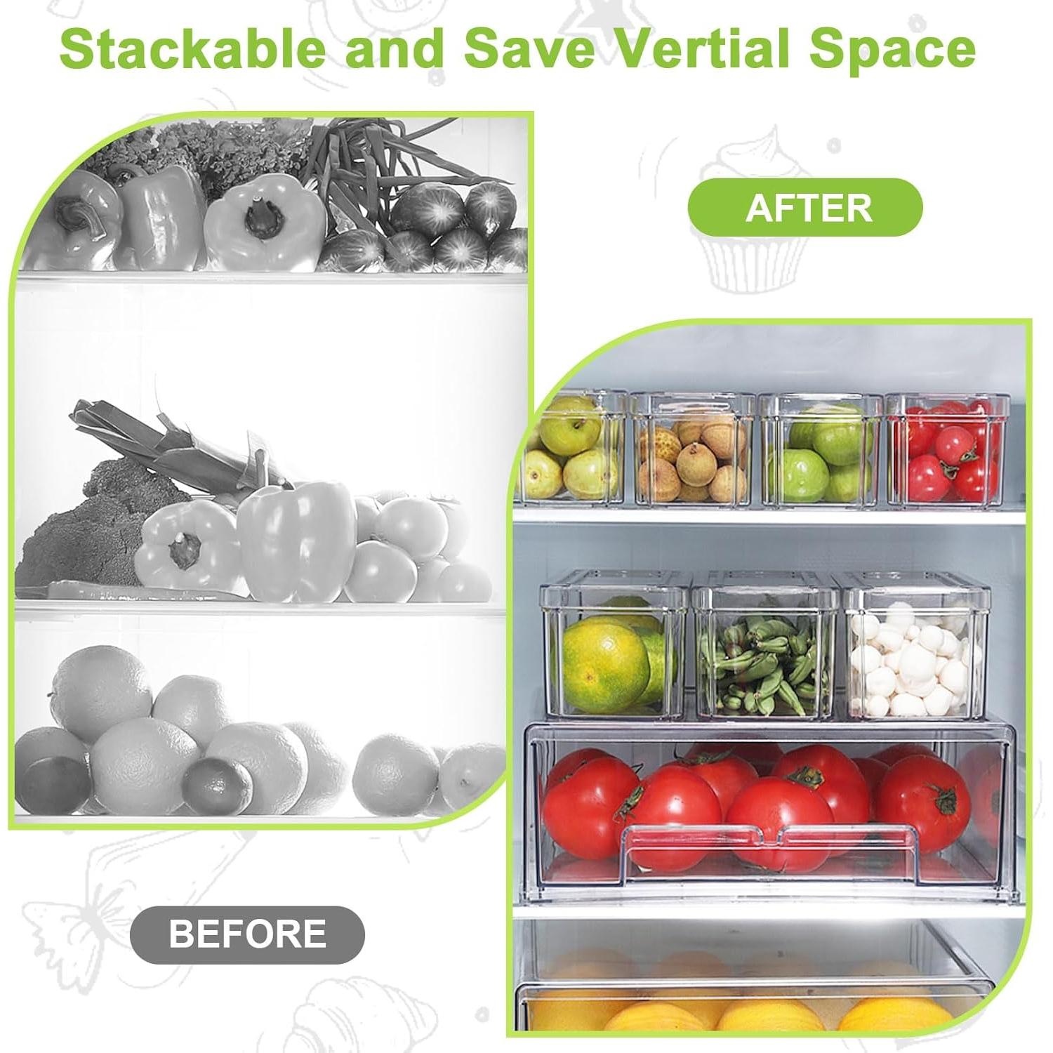 Organizadores de Refrigerador YINGRACE 10 Paquete Apilables