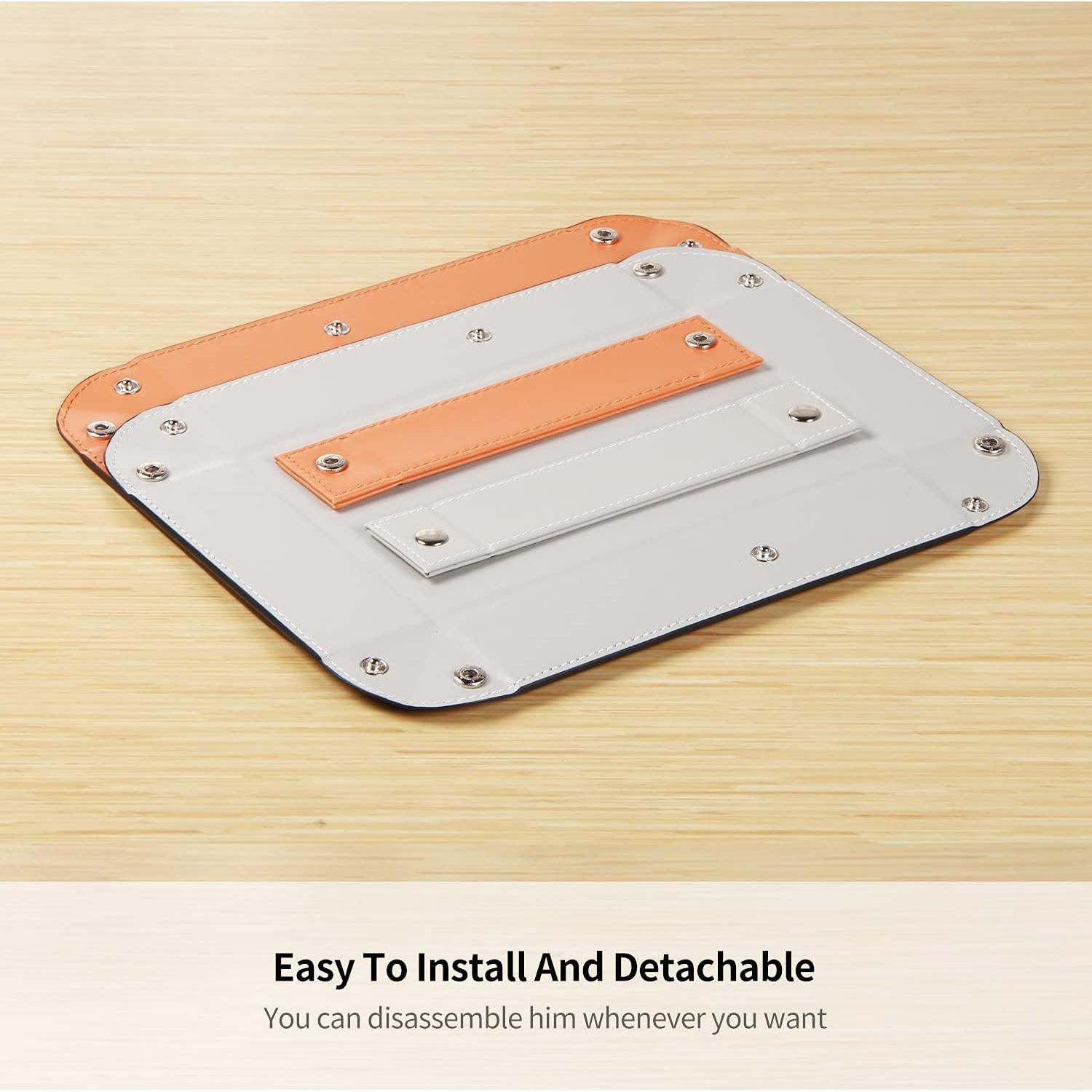 Bandeja Organizadora de Llaves YAPISHI de Cuero Naranja