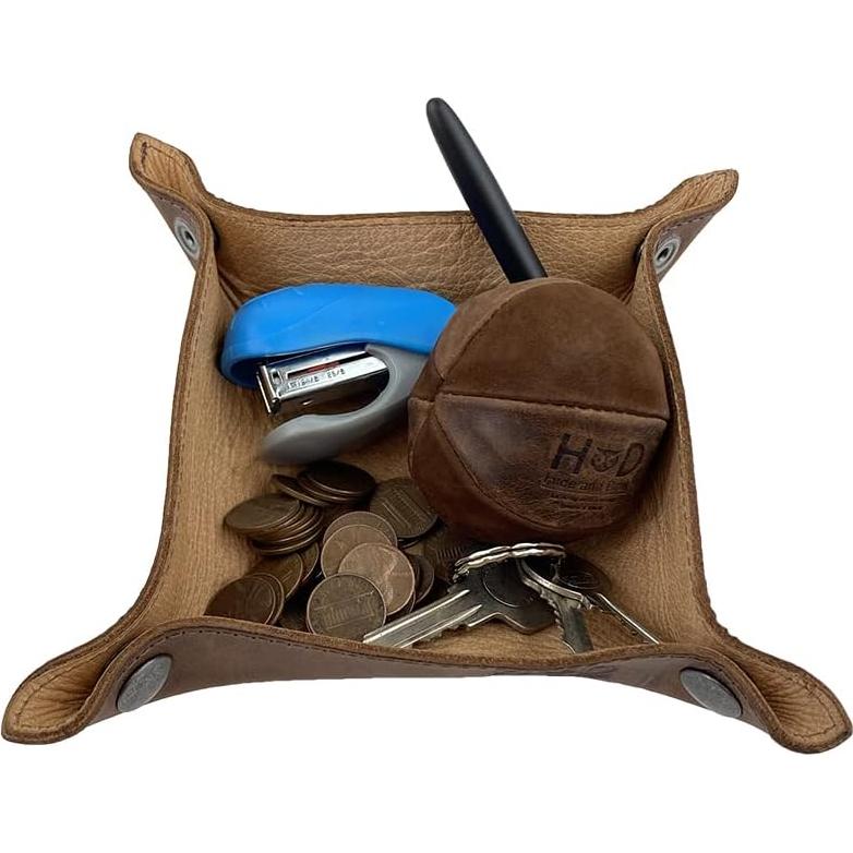 Bandeja de Almacenamiento de Cuero Hide & Drink - Marrón Bourbon