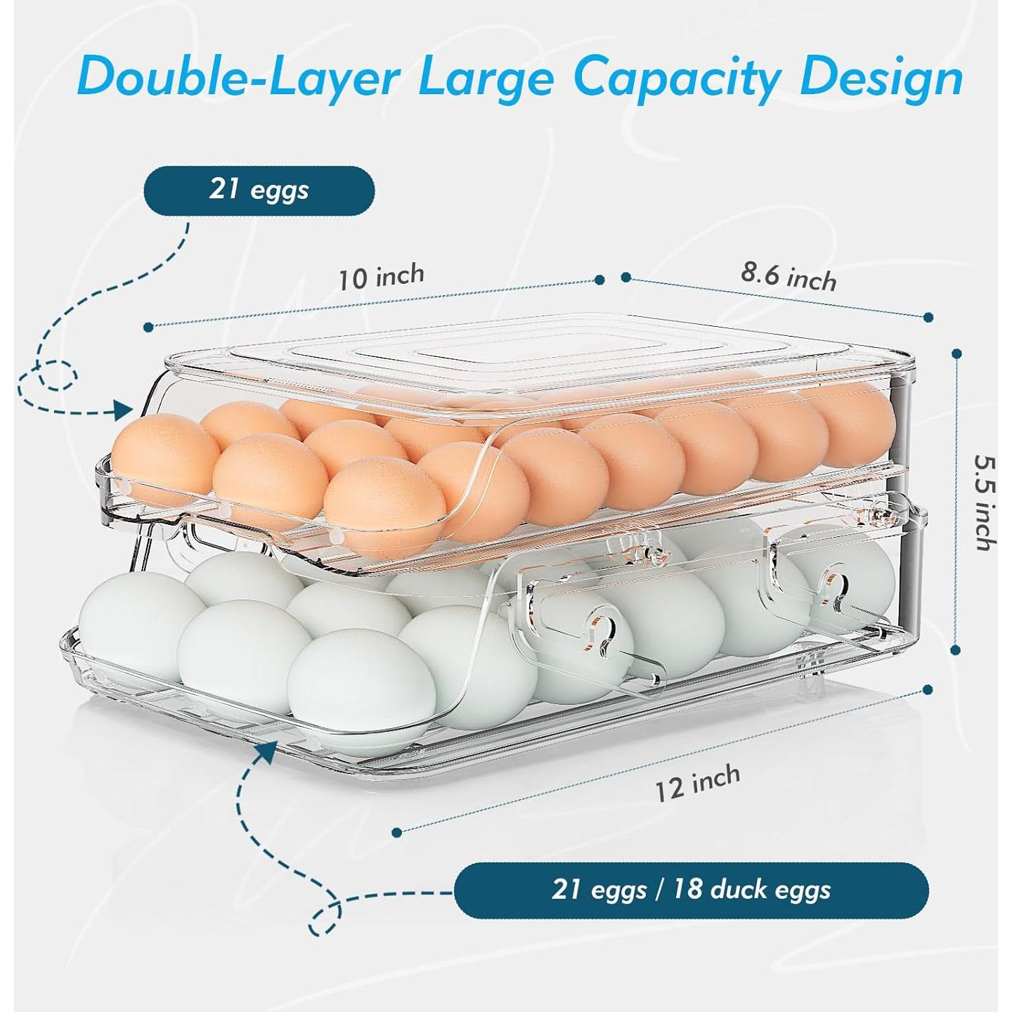 Organizador de Huevos GleeNflux Plegable 42 Huevos Transparente