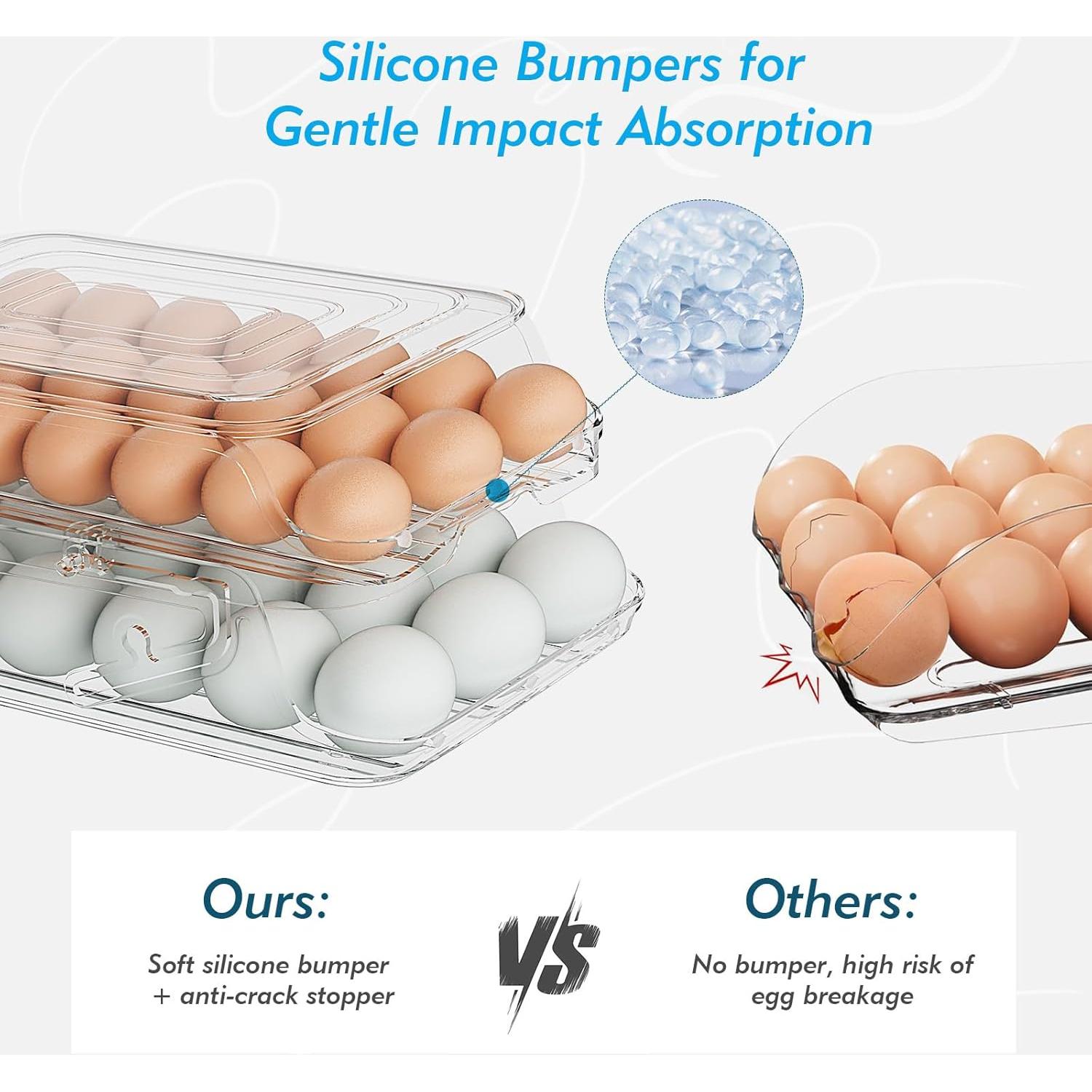 Organizador de Huevos GleeNflux Plegable 42 Huevos Transparente