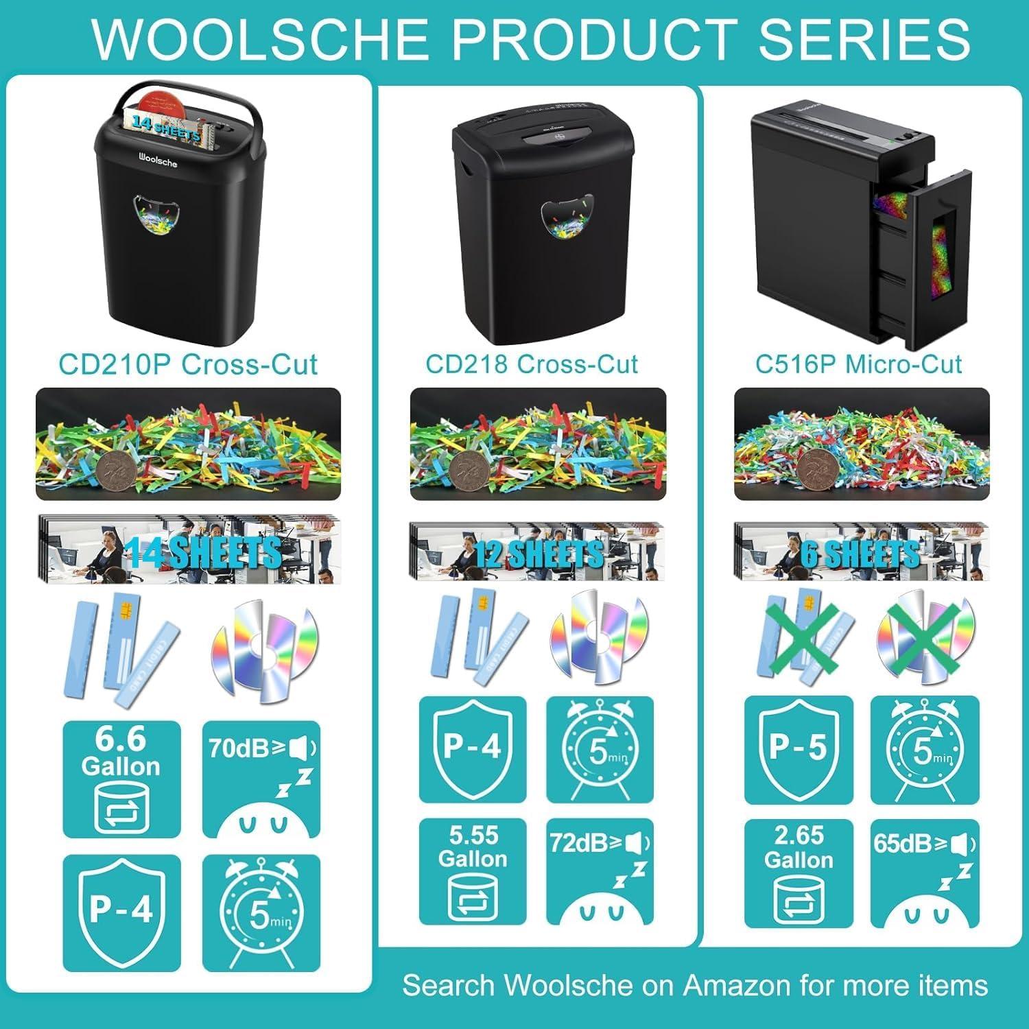 Destructora Woolsche CD210P-14 14 hojas P-4 corte cruzado