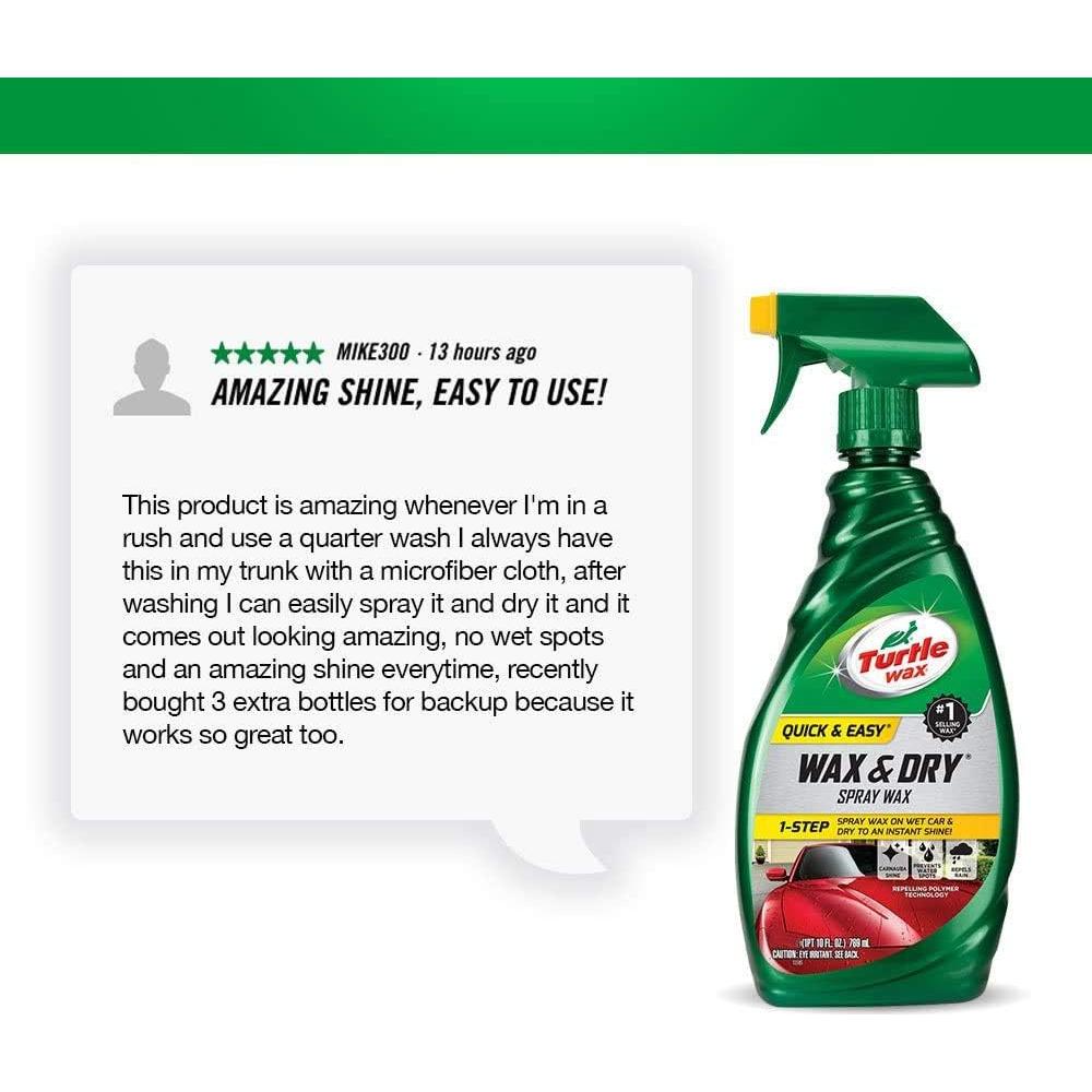 Cera en Spray Turtle Wax 354ml - Brillo de Carnauba - Fácil Aplicación