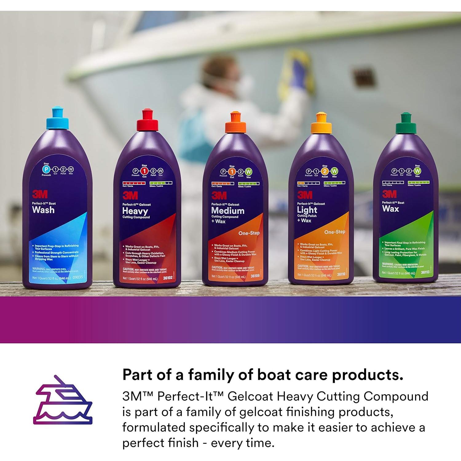 Compuesto de Corte Pesado Gelcoat 3M Perfect-It 1 Cuarto