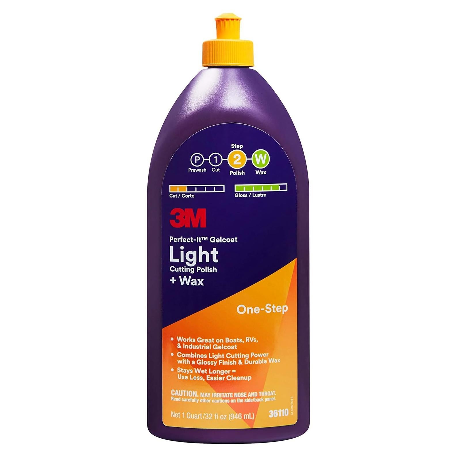 Pulimento Cortante Ligero + Cera 3M Perfect-It 1 Cuarto para Barcos