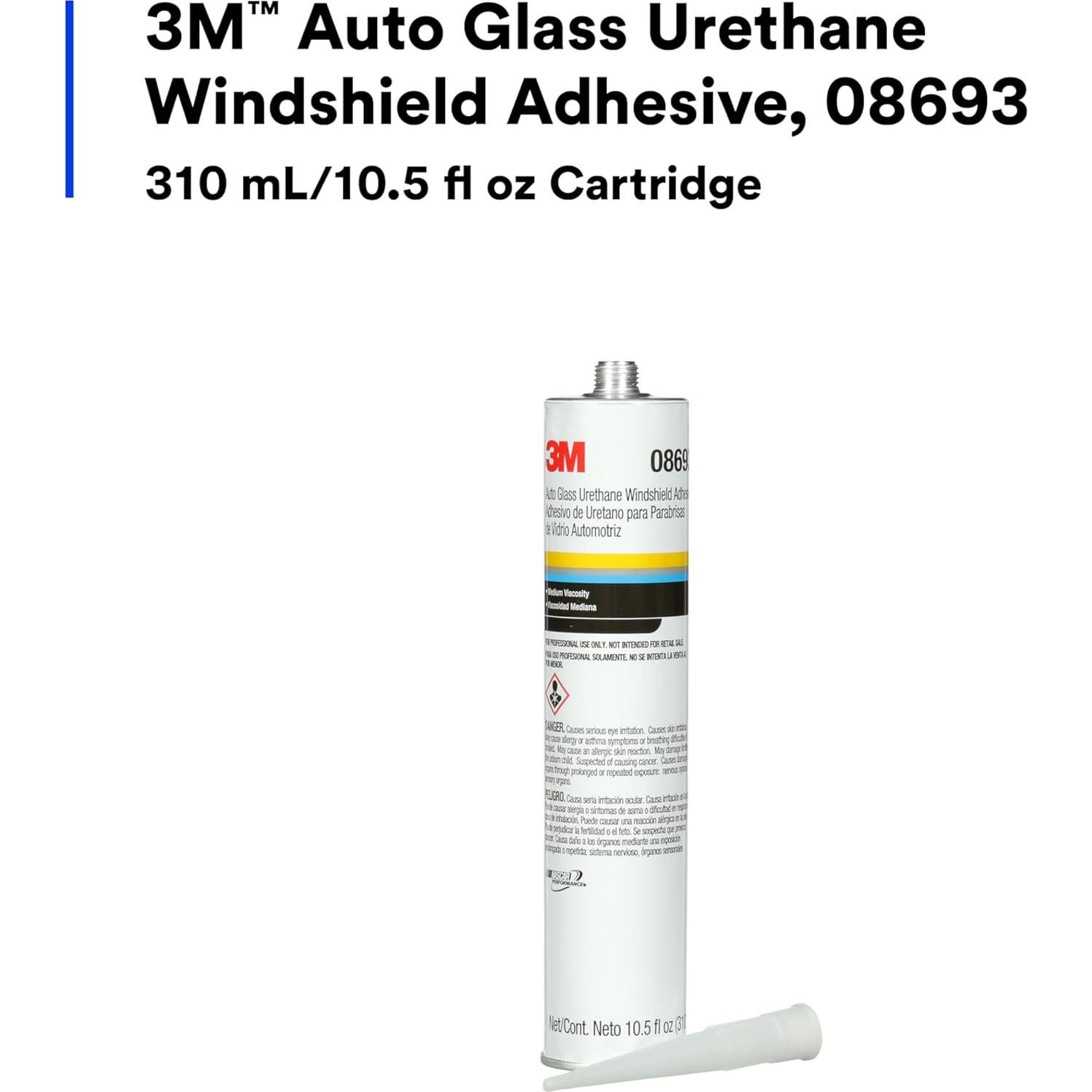 Adhesivo para Parabrisas 3M 08693 Uretano 310 mL Negro