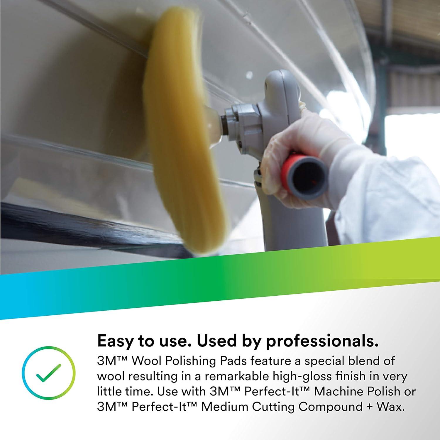 Almohadilla de Pulido de Lana 3M 9" (22.86 cm) Amarillo