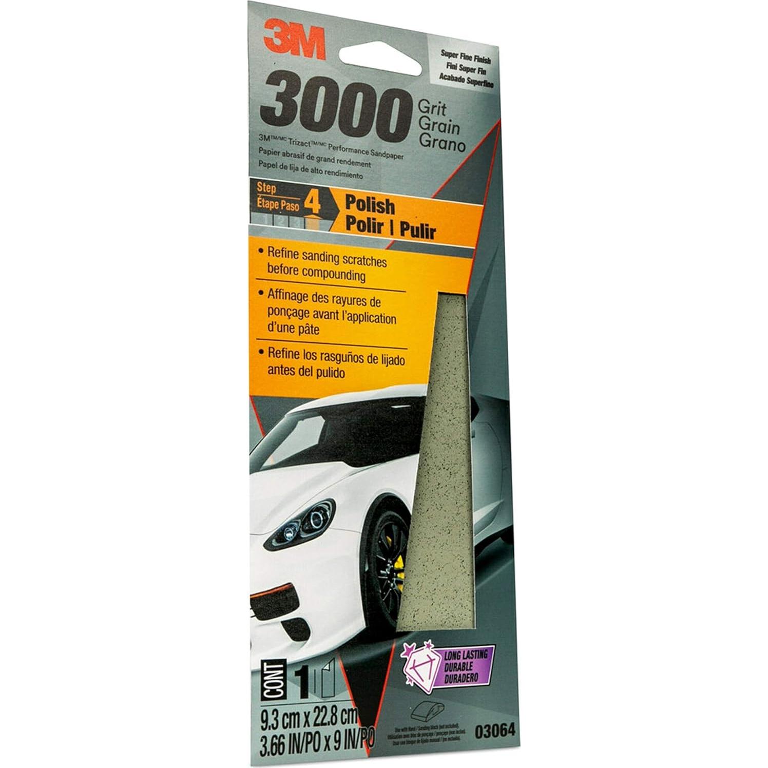 Papel de Lija 3M 3000 Grano 9x22.8 cm para Pulido