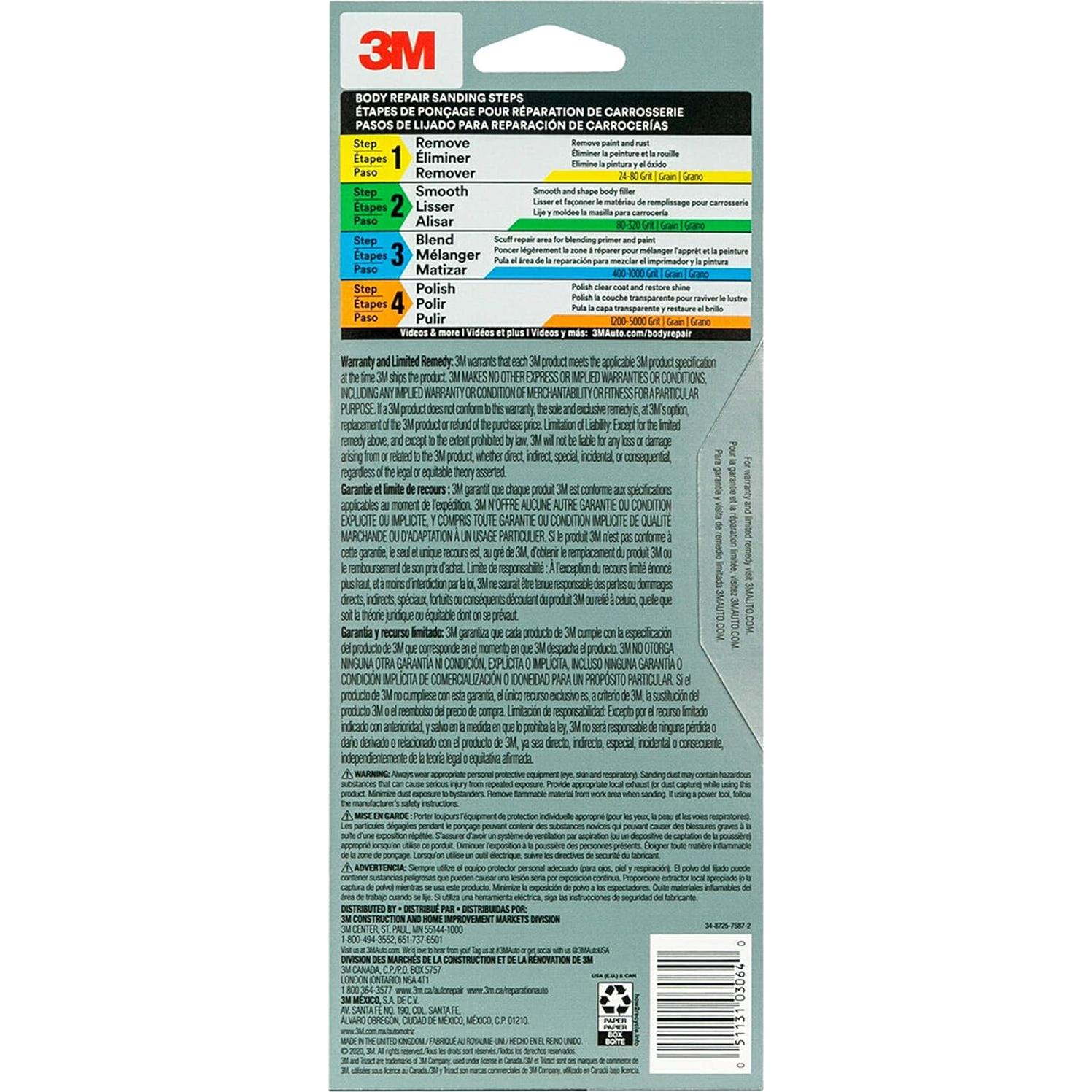 Papel de Lija 3M 3000 Grano 9x22.8 cm para Pulido