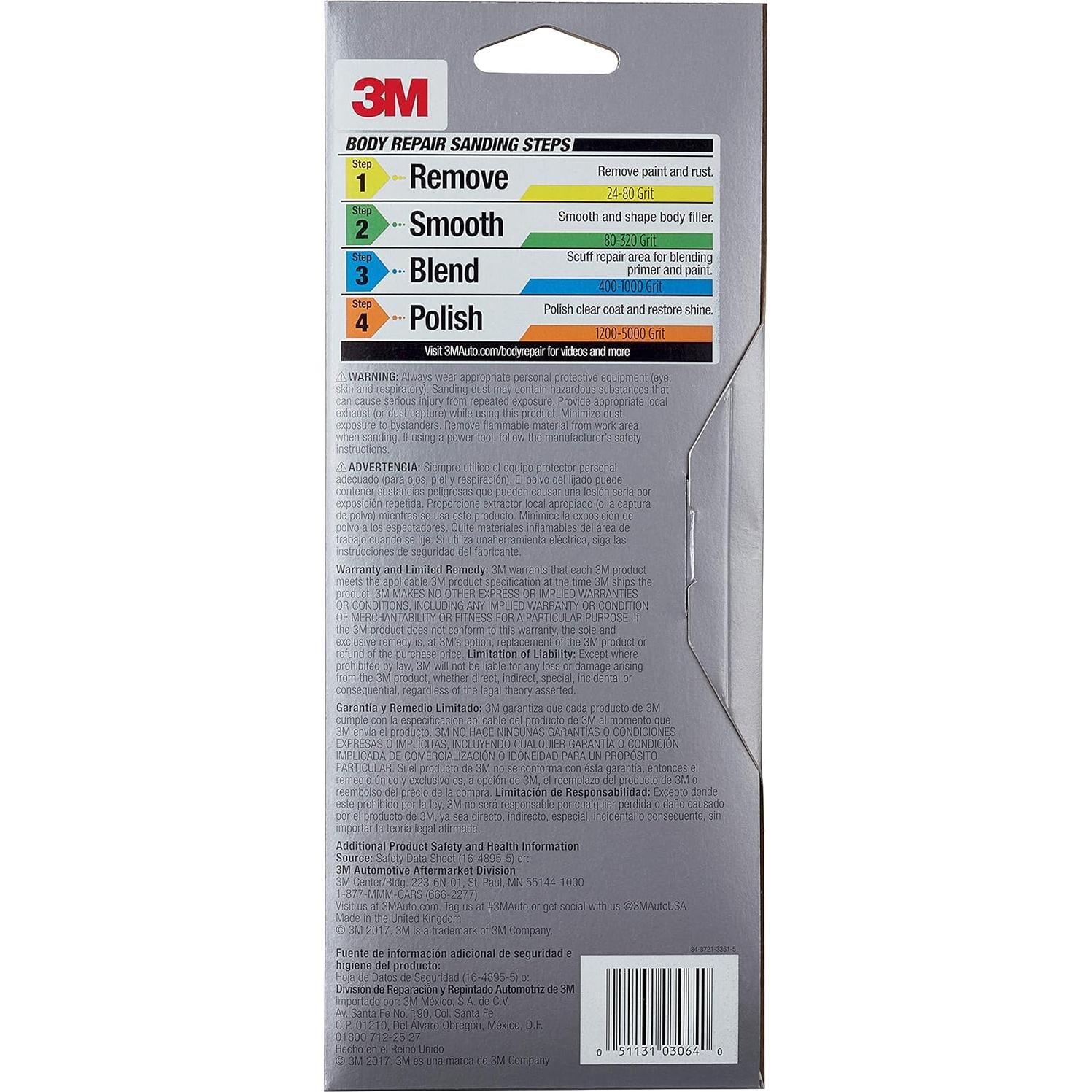 Papel de Lija 3M 3000 Grano 9x22.8 cm para Pulido