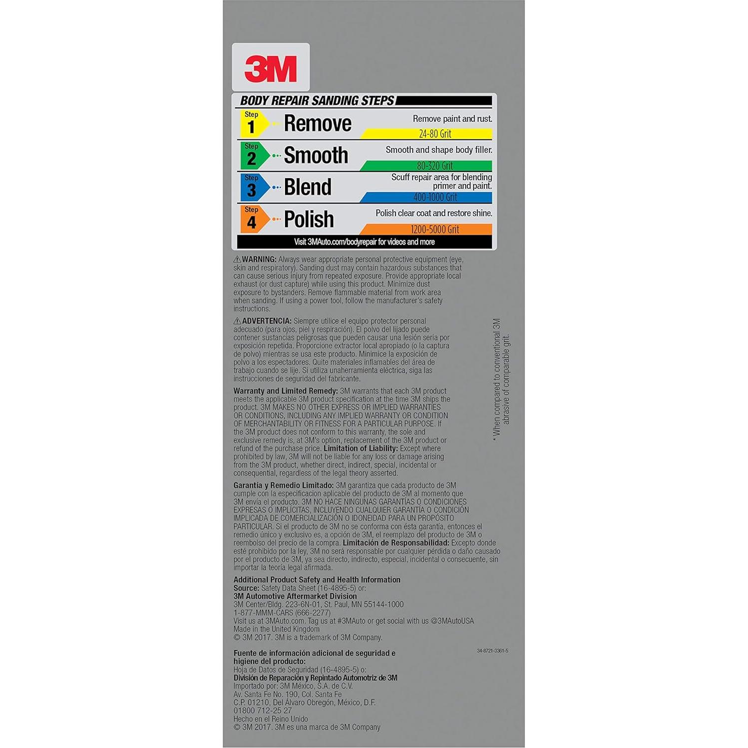 Papel de Lija 3M 3000 Grano 9x22.8 cm para Pulido