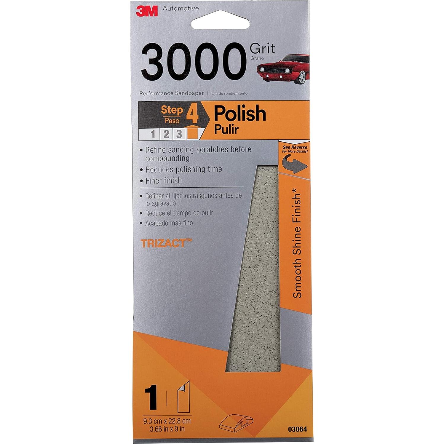 Papel de Lija 3M 3000 Grano 9x22.8 cm para Pulido