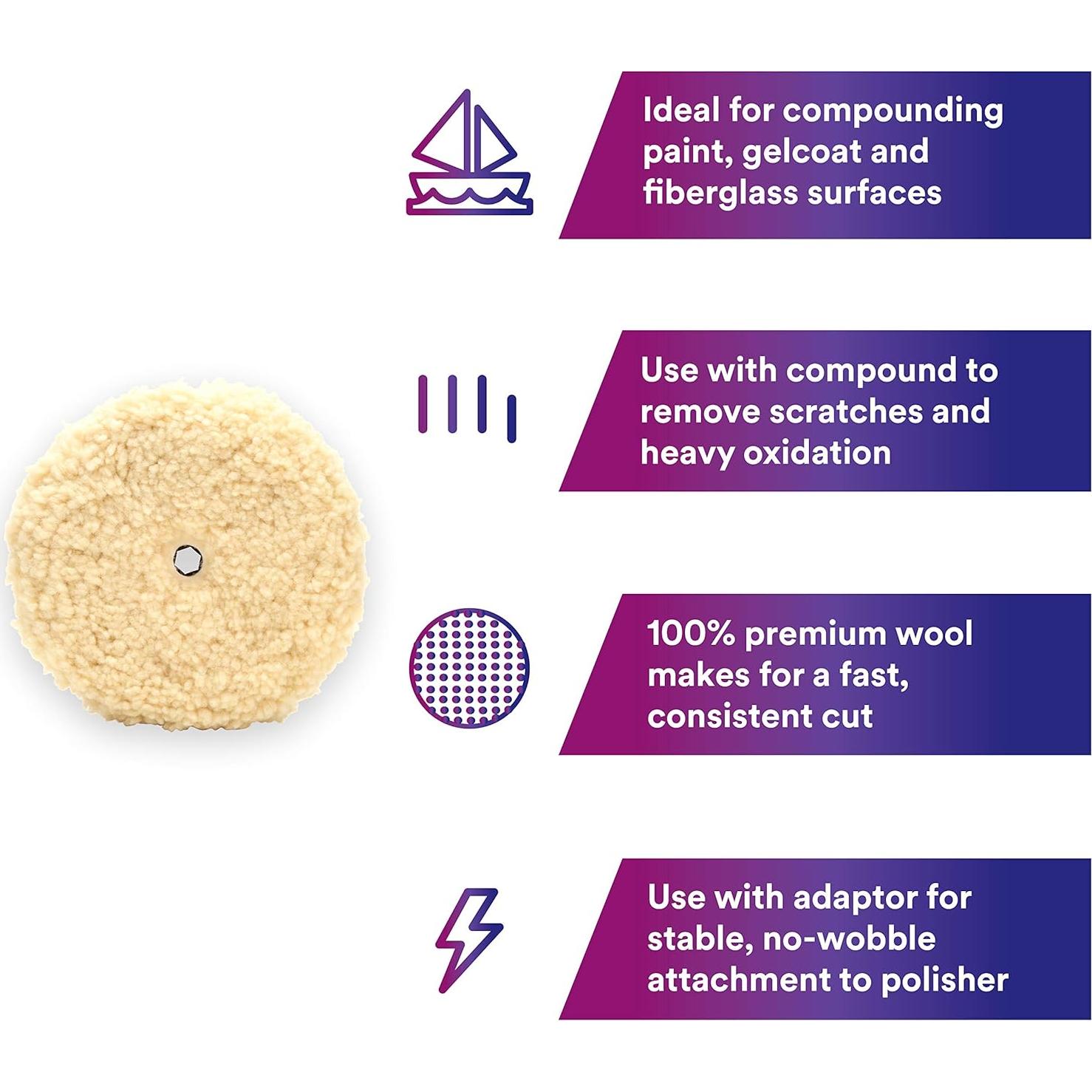 Almohadilla de Compounding de Lana 3M Perfect-It 23.8 cm