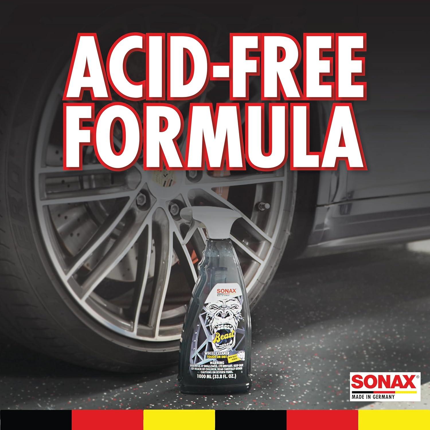 Limpiador de Ruedas SONAX Beast 1L | Cambia de Color | Sin Ácido
