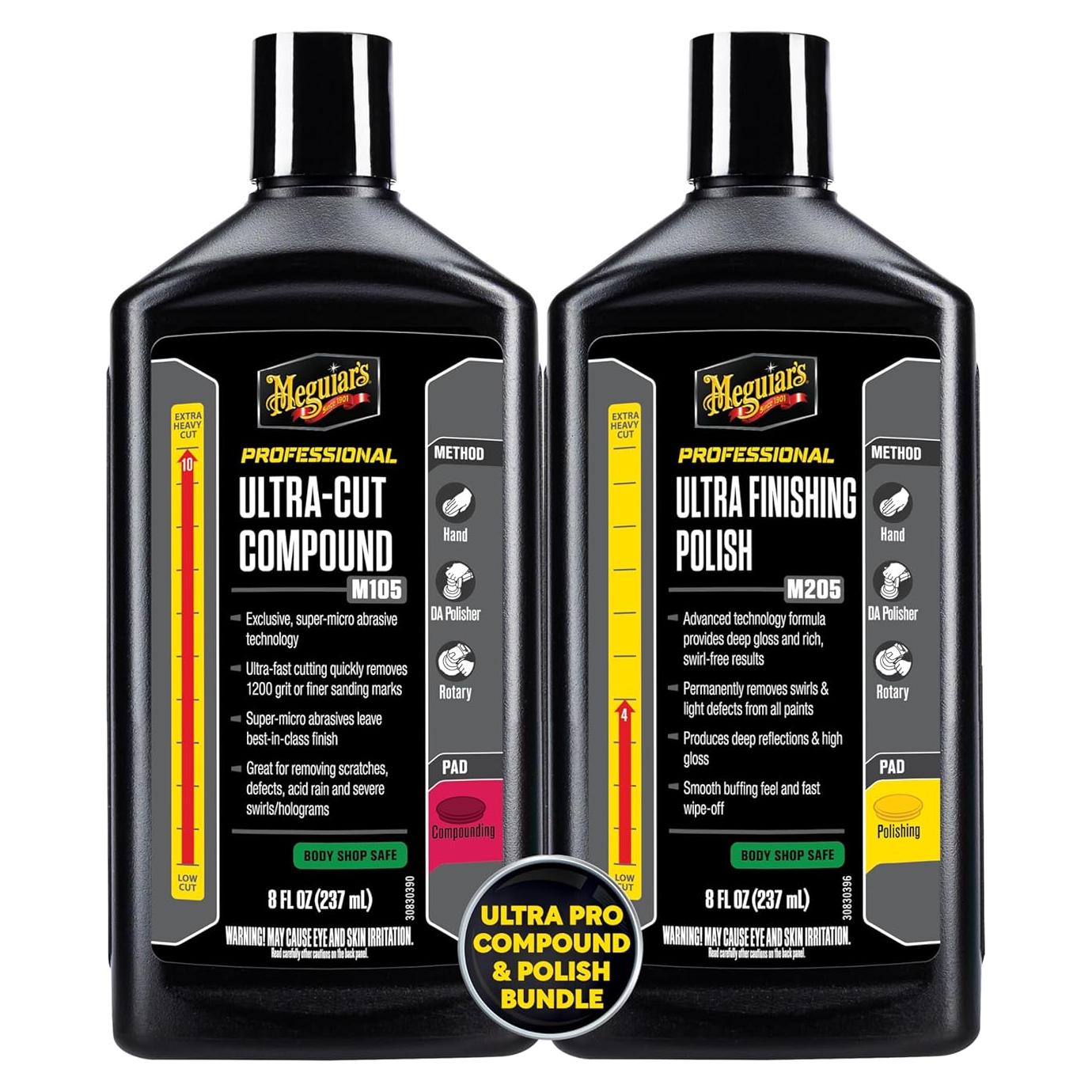 Kit de Pulido Meguiar's Mirror Glaze 8 Oz - Compuesto M105 y Pulido M205