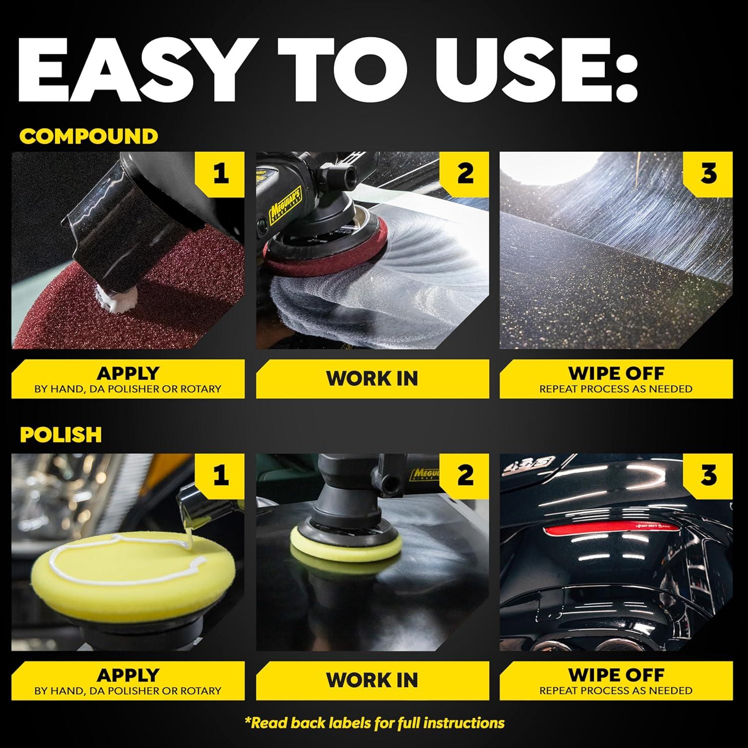 Kit de Pulido Meguiar's Mirror Glaze 8 Oz - Compuesto M105 y Pulido M205