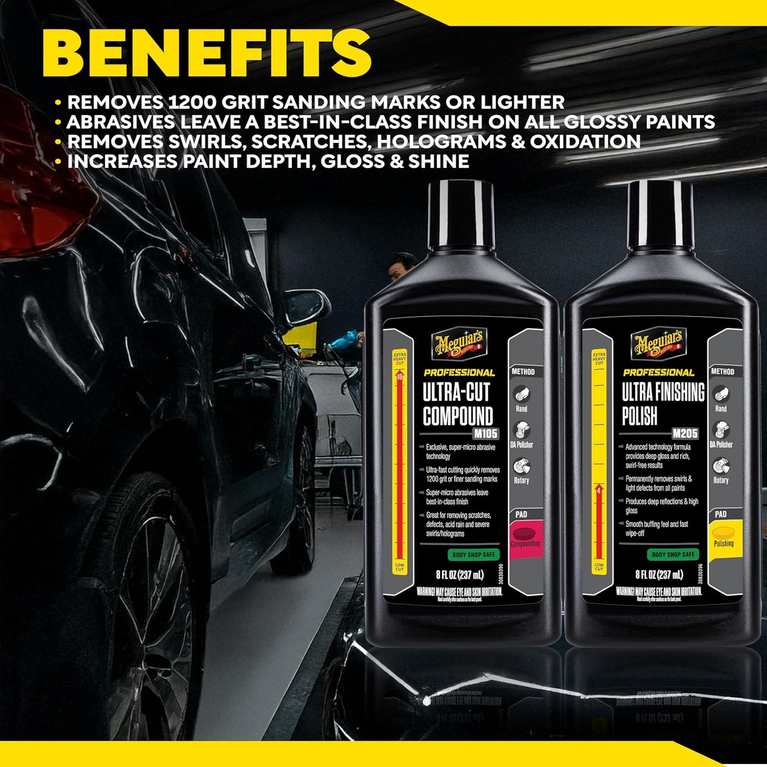 Kit de Pulido Meguiar's Mirror Glaze 8 Oz - Compuesto M105 y Pulido M205