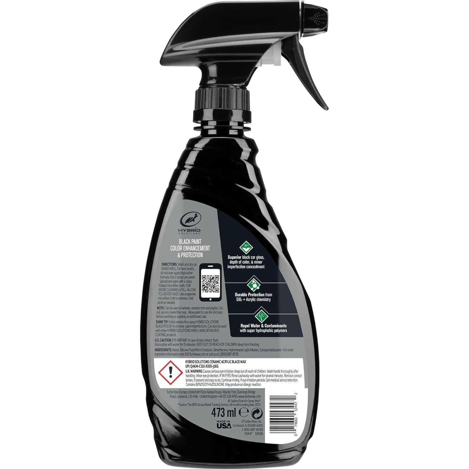 Cera Acrílica Negra Spray Turtle Wax 53893 - 3 Paquetes 16 oz