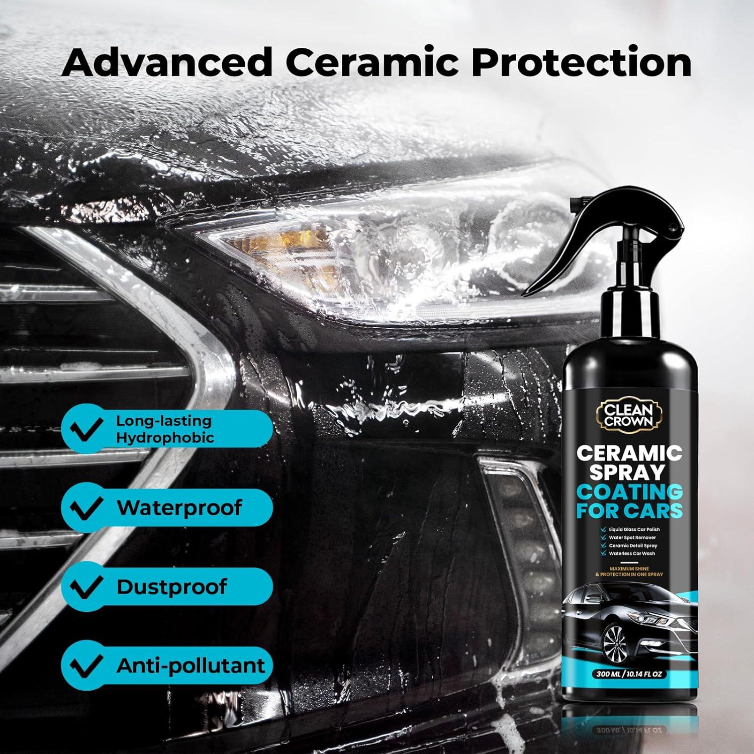 Recubrimiento Cerámico en Spray CleanCrown 300ml - Pulidor y Lavado Sin Agua