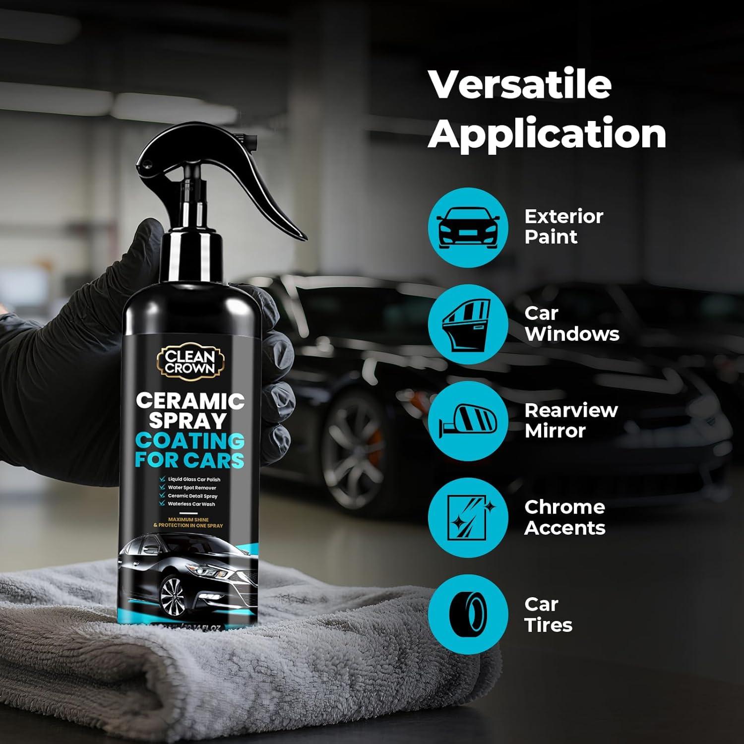 Recubrimiento Cerámico en Spray CleanCrown 300ml - Pulidor y Lavado Sin Agua