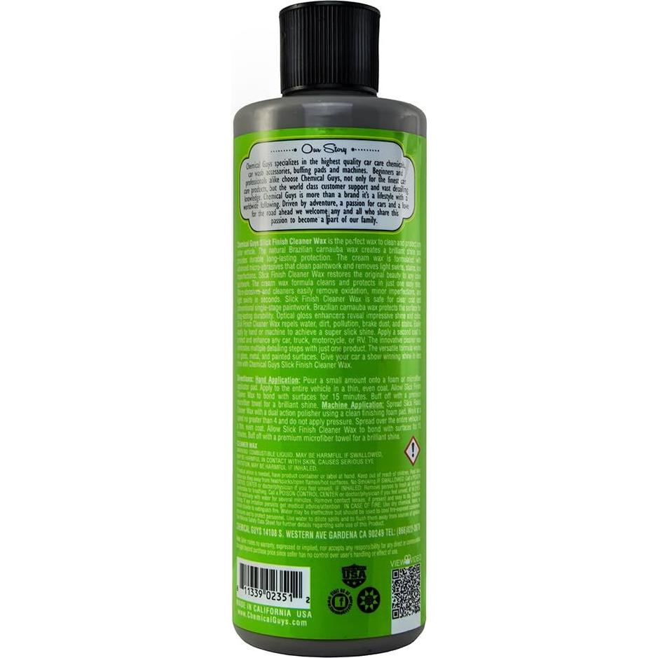 Cera Limpiadora Slick Finish Chemical Guys 450ml - Brillo y Protección