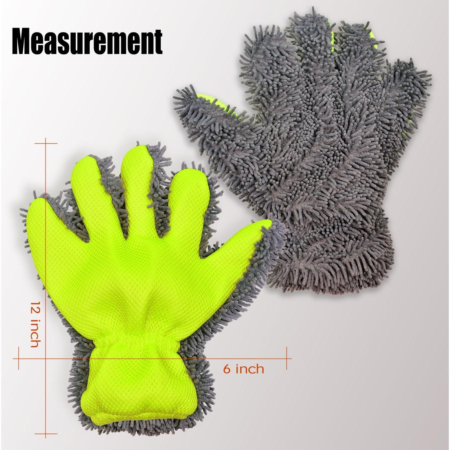 Guantes de Limpieza de Microfibra QMX 5 Dedos Amarillo 2p