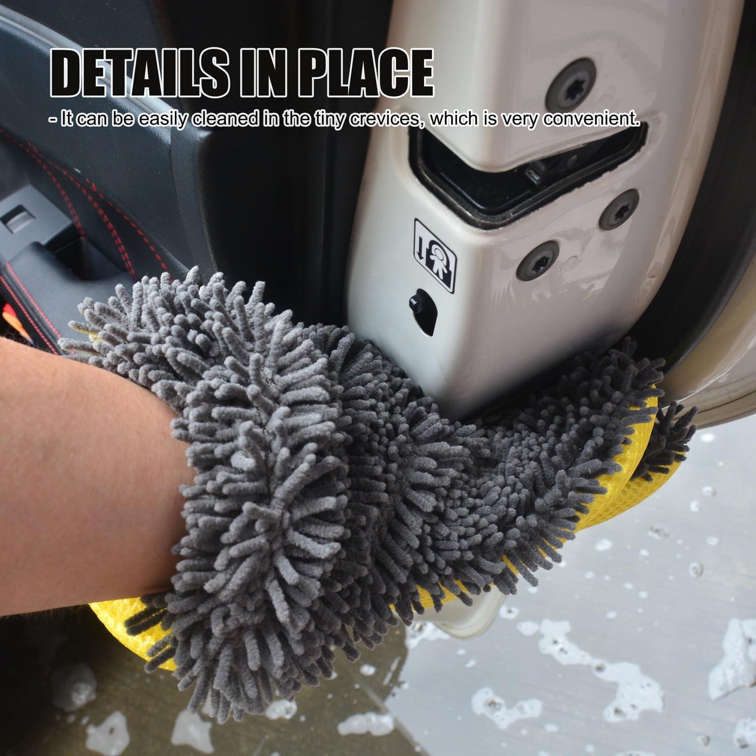 Guantes de Limpieza de Microfibra QMX 5 Dedos Amarillo 2p