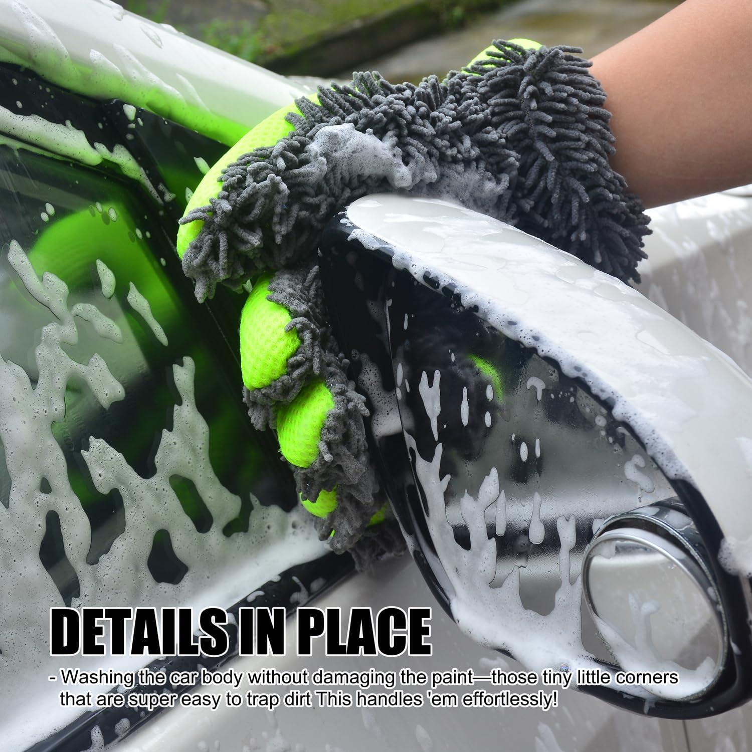 Guantes de Limpieza de Microfibra QMX 5 Dedos Amarillo 2p