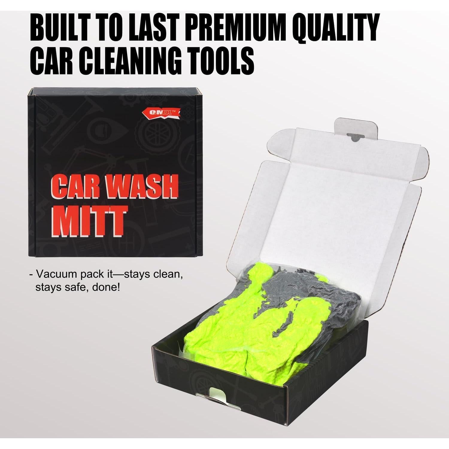 Guantes de Limpieza de Microfibra QMX 5 Dedos Amarillo 2p