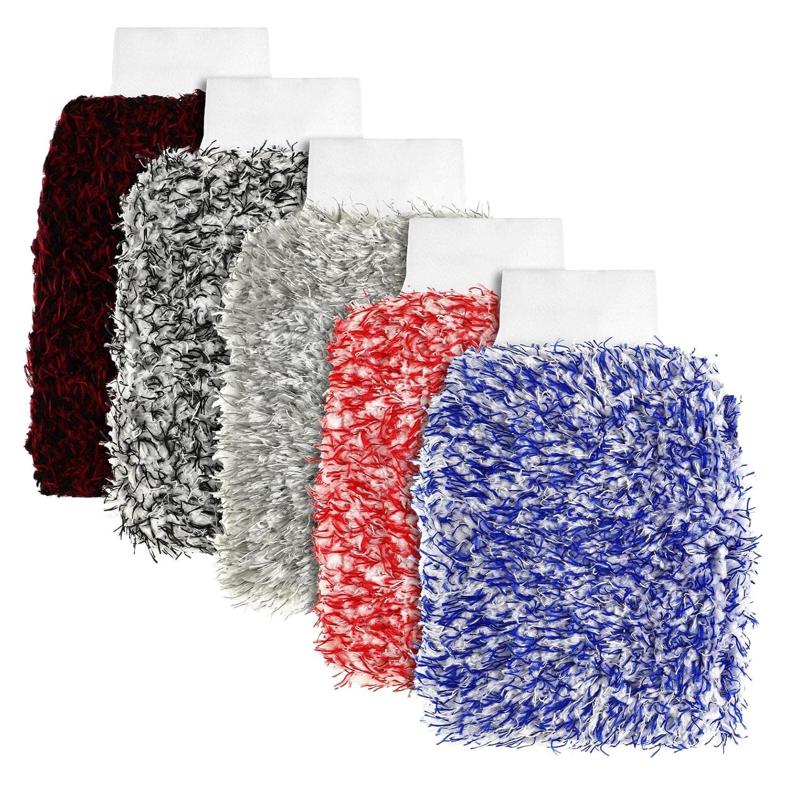 Guantes de Microfibra Tallew 5 Pcs para Lavado de Autos 18x28cm