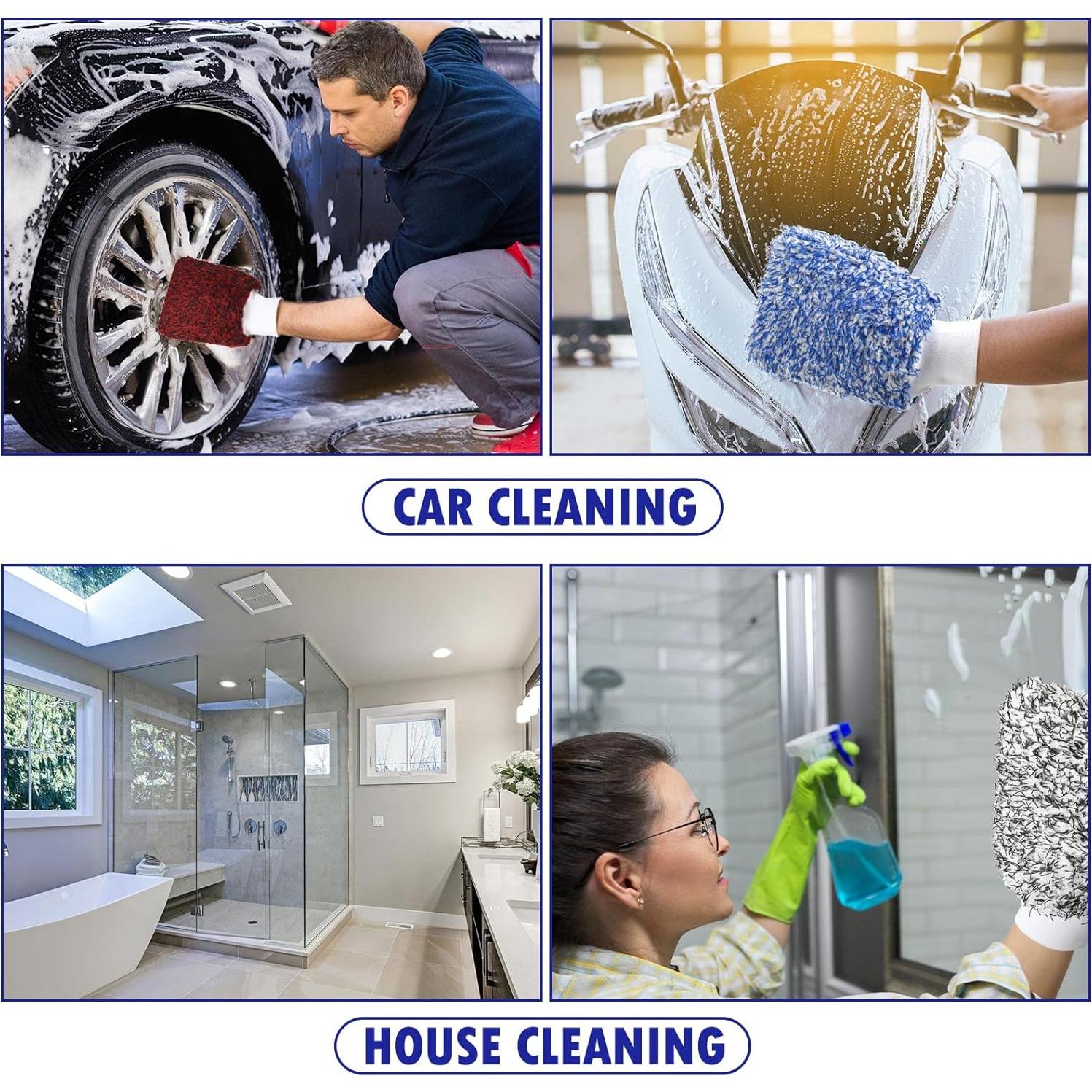 Guantes de Microfibra Tallew 5 Pcs para Lavado de Autos 18x28cm