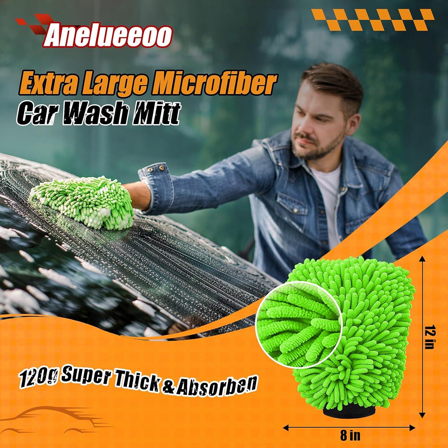 Mitón de Lavado de Autos Anelueeoo Microfibra Chenille 20x30cm