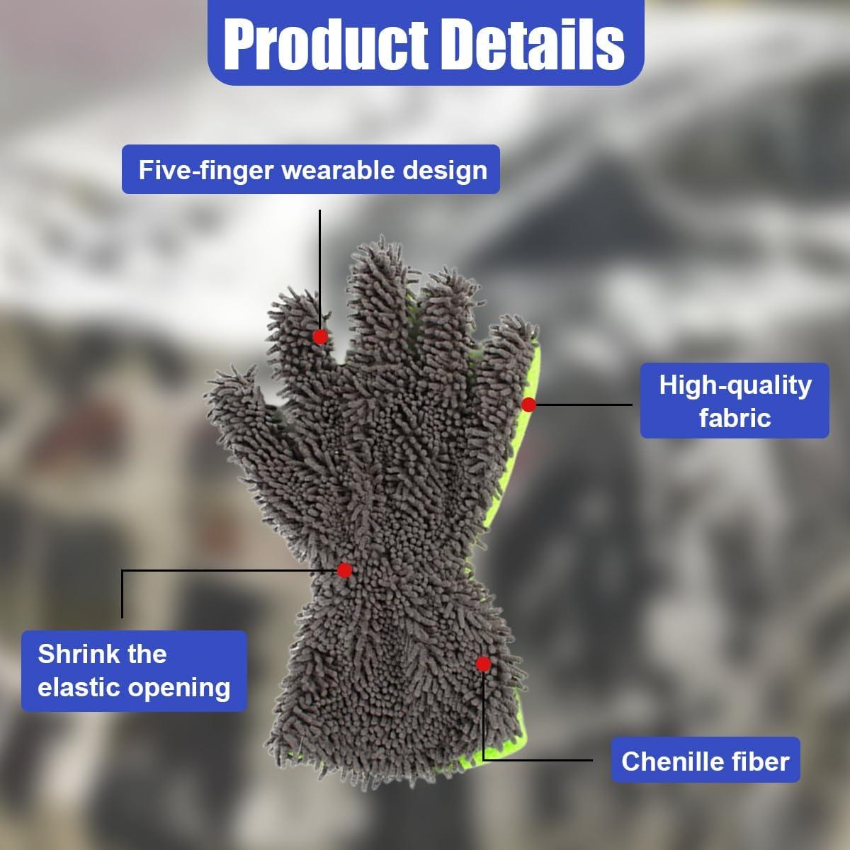 Guantes de Microfibra UHANBUT para Lavado de Autos 2 Pcs