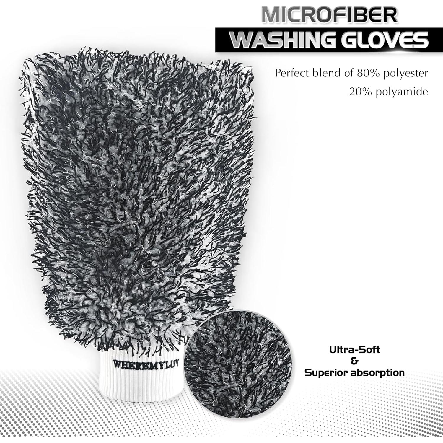 Mitón de Lavado de Microfibra WHEREMYLUV - Paquete de 2