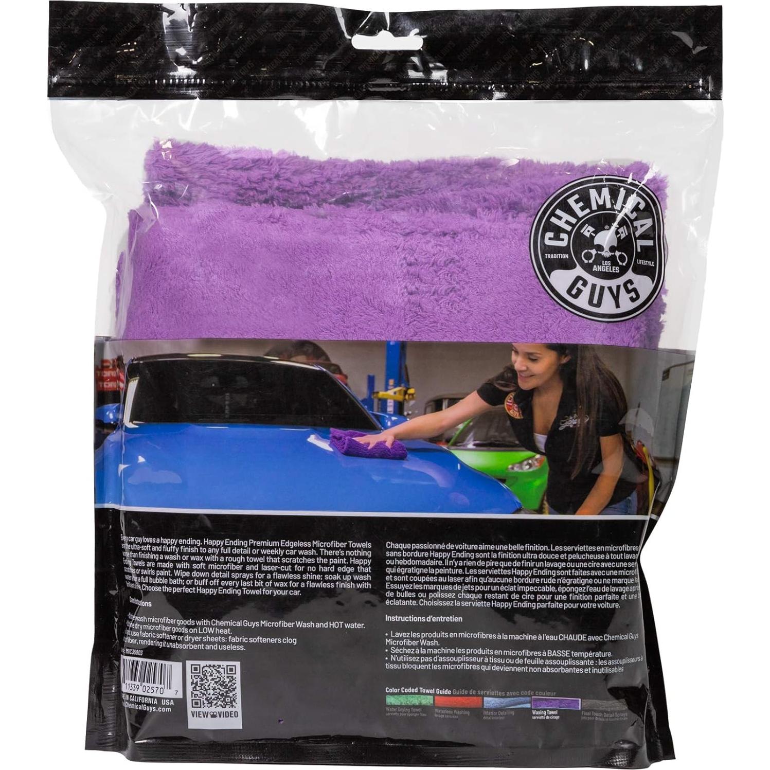 Toalla de Microfibra Ultra Suave Chemical Guys 40x40 cm Morado