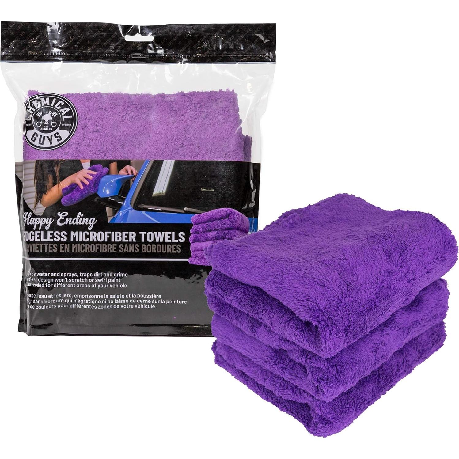Toalla de Microfibra Ultra Suave Chemical Guys 40x40 cm Morado