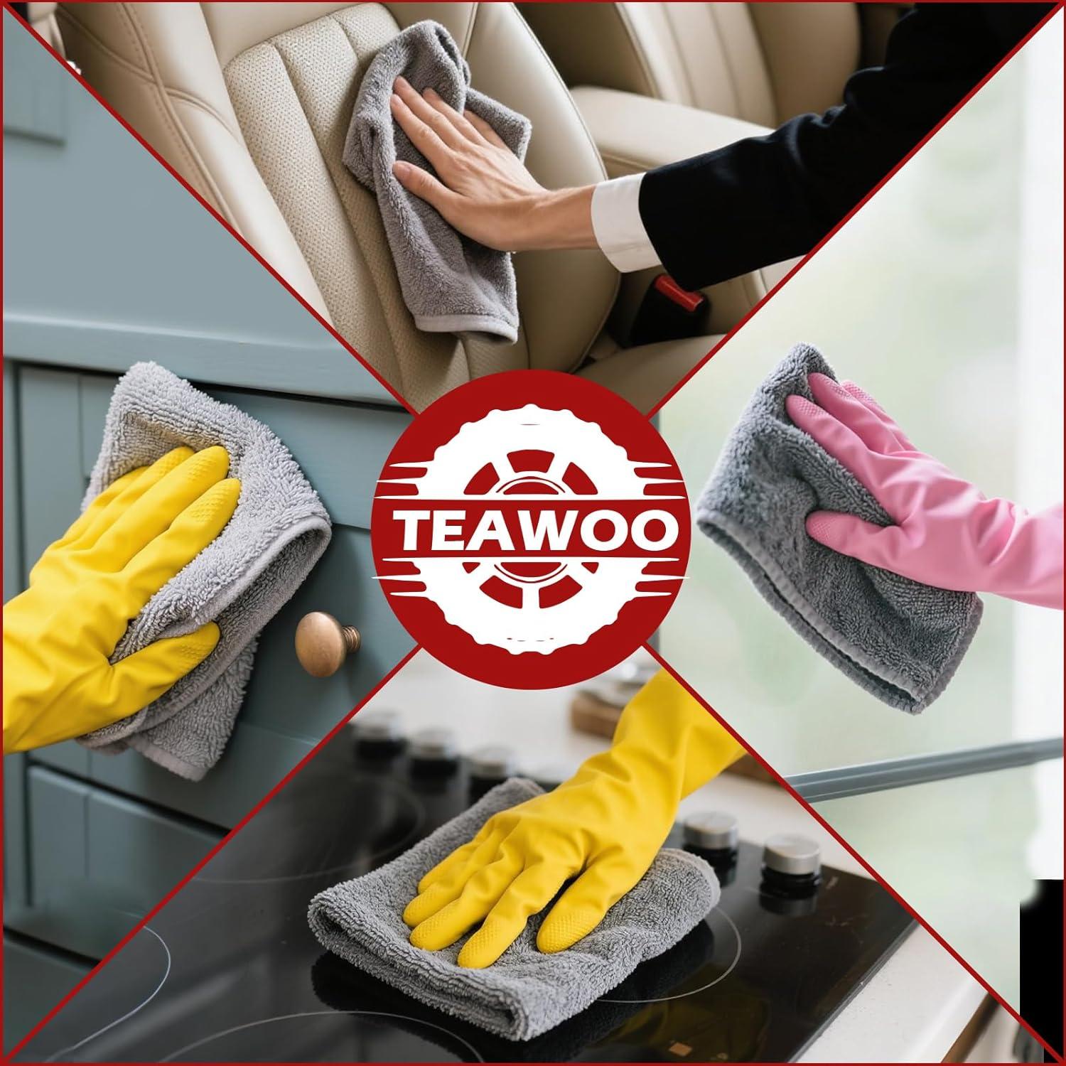 Paquete de 18 Paños de Microfibra TEAWOO 30x30 cm Gris