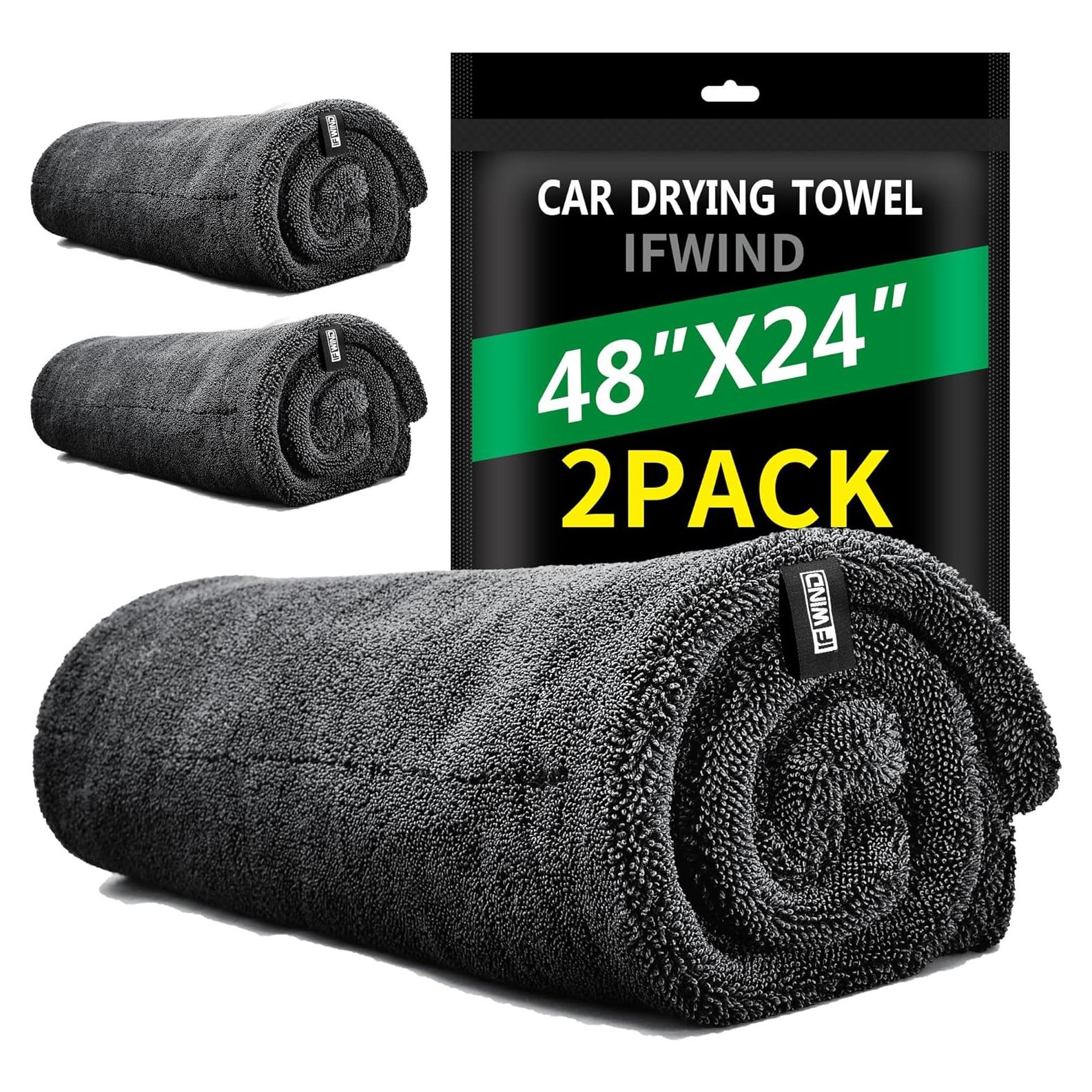 Paquete de 2 Toallas de Secado para Autos IFWIND 121.92x60.96cm