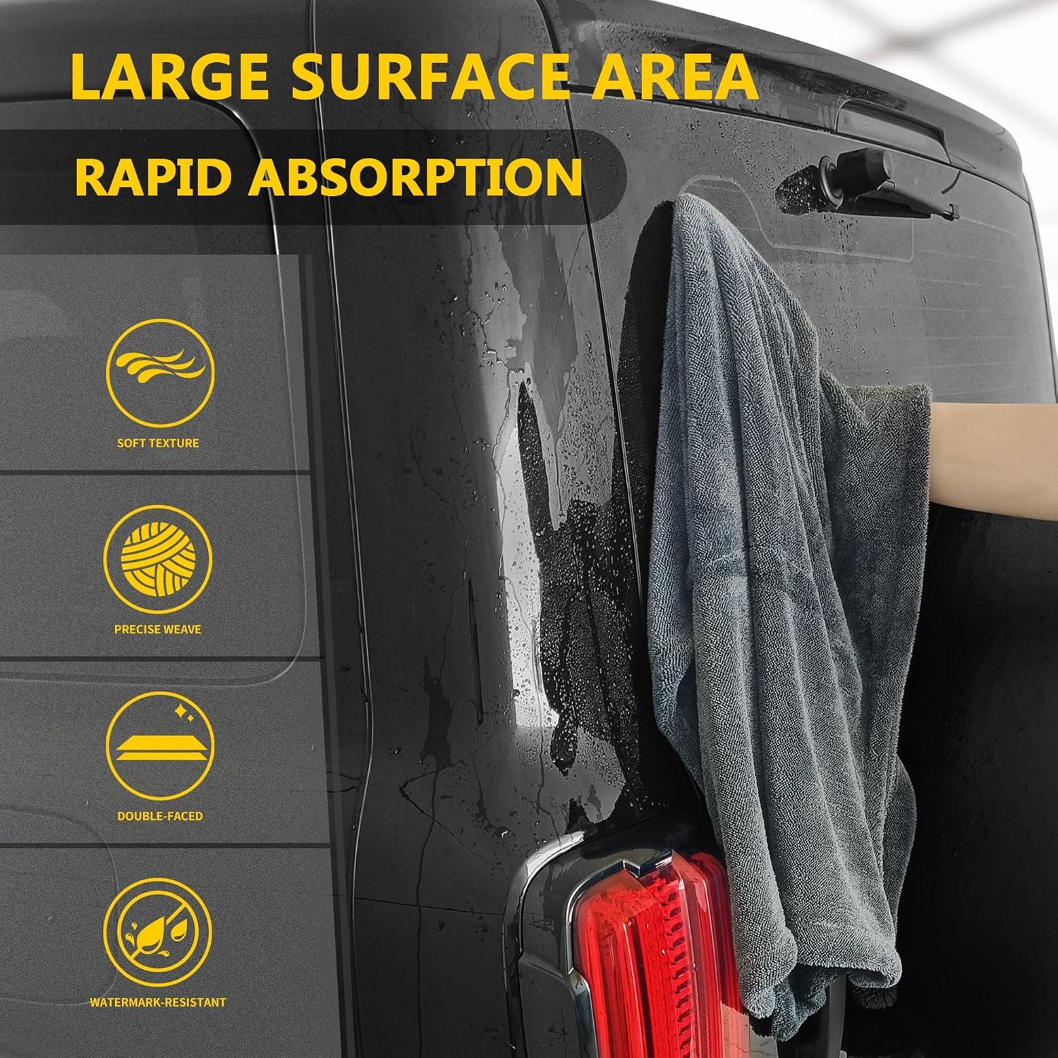 Paquete de 2 Toallas de Secado para Autos IFWIND 121.92x60.96cm