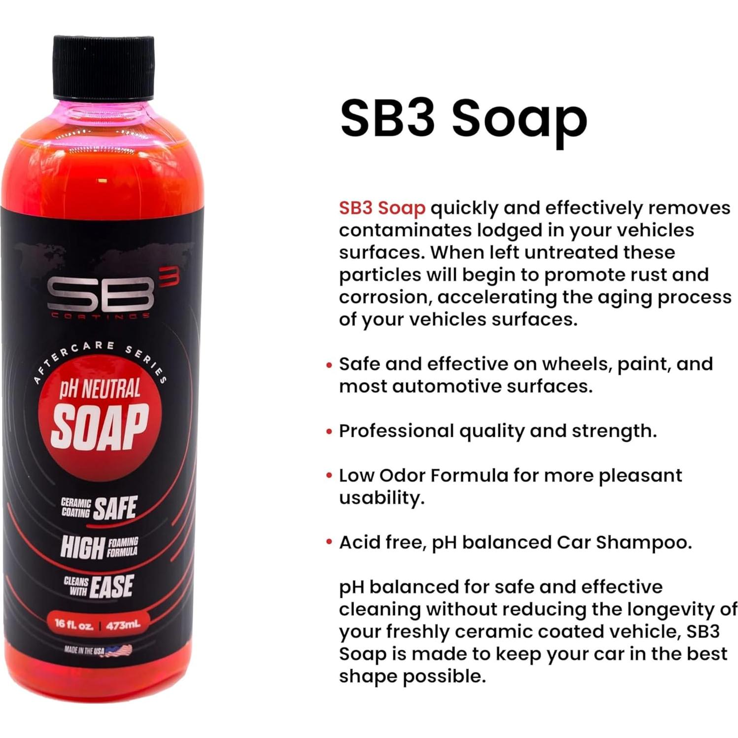 Jabón para Autos SB3 473ml - Fórmula Balanceada pH y Gel Concentrado