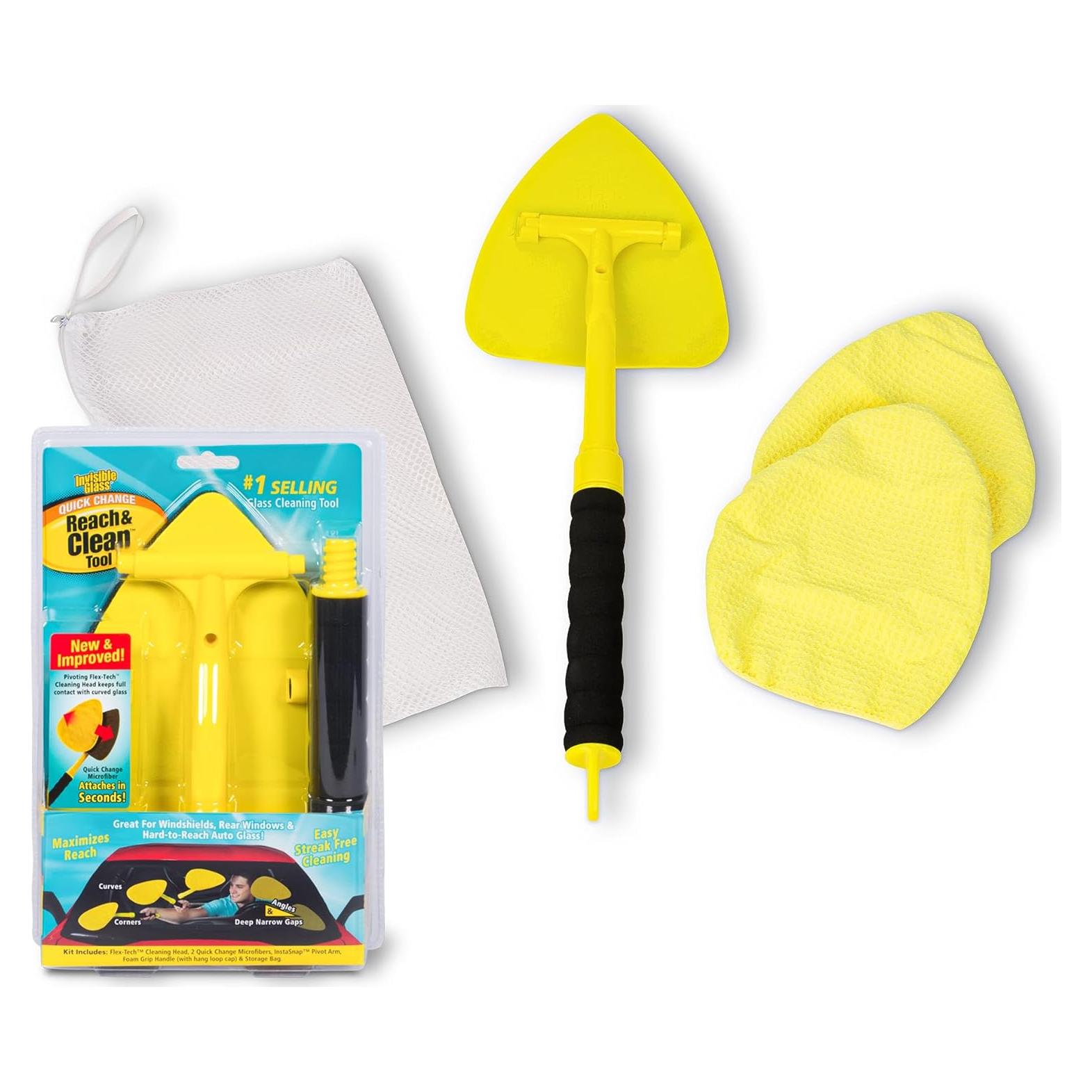 Kit de Limpieza de Parabrisas Invisible Glass 95160 con Mango Extensible y Microfibras