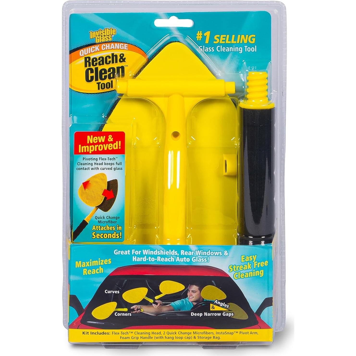 Kit de Limpieza de Parabrisas Invisible Glass 95160 con Mango Extensible y Microfibras